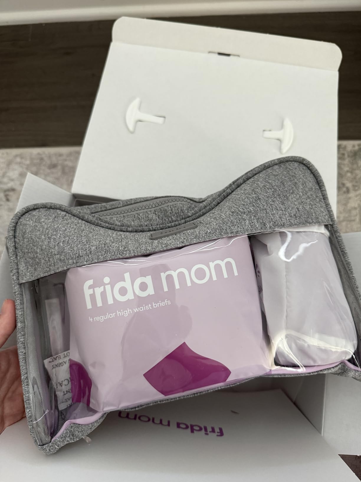 Frida Mom C-Section Recovery Must Have Kit for Labor, Delivery, & Postpartum, Socks, Peri Bottle, Disposable Underwear, Abdominal Support Binder, Shower Wipes, Silicone Scar Patches, & Toiletry Bag customer photo 1