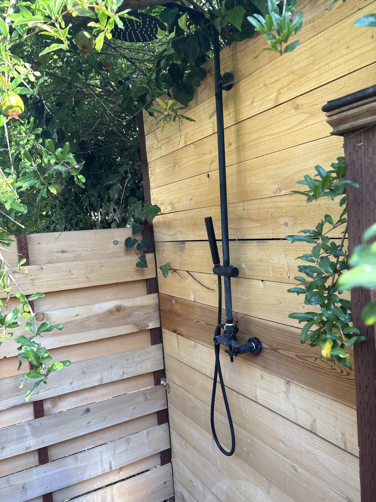 gotonovo Exposed Outdoor Shower Kit SUS304, Matte Black, Lever Handle | Outdoor 8 Inch Shower Head with Handheld Spray Fixture System Faucet Set with Valve Outside Wall Mounted for Pool Beach Yard customer photo 1