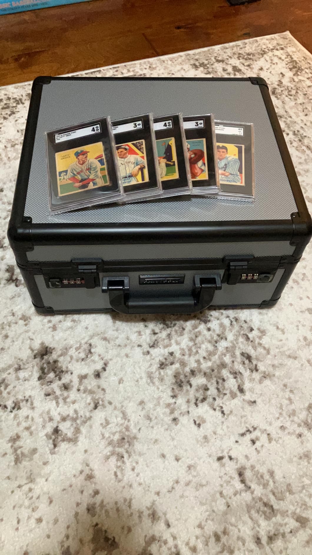 SLAB ARMOR 3 Row Graded Card Storage Box PSA Slab Case For Graded cards Hold 120+ Slabs Graded Card Case PSA Graded Card Storage Sports Baseball Card Collector Gifts TSA approved lock (BLACK) customer photo 1