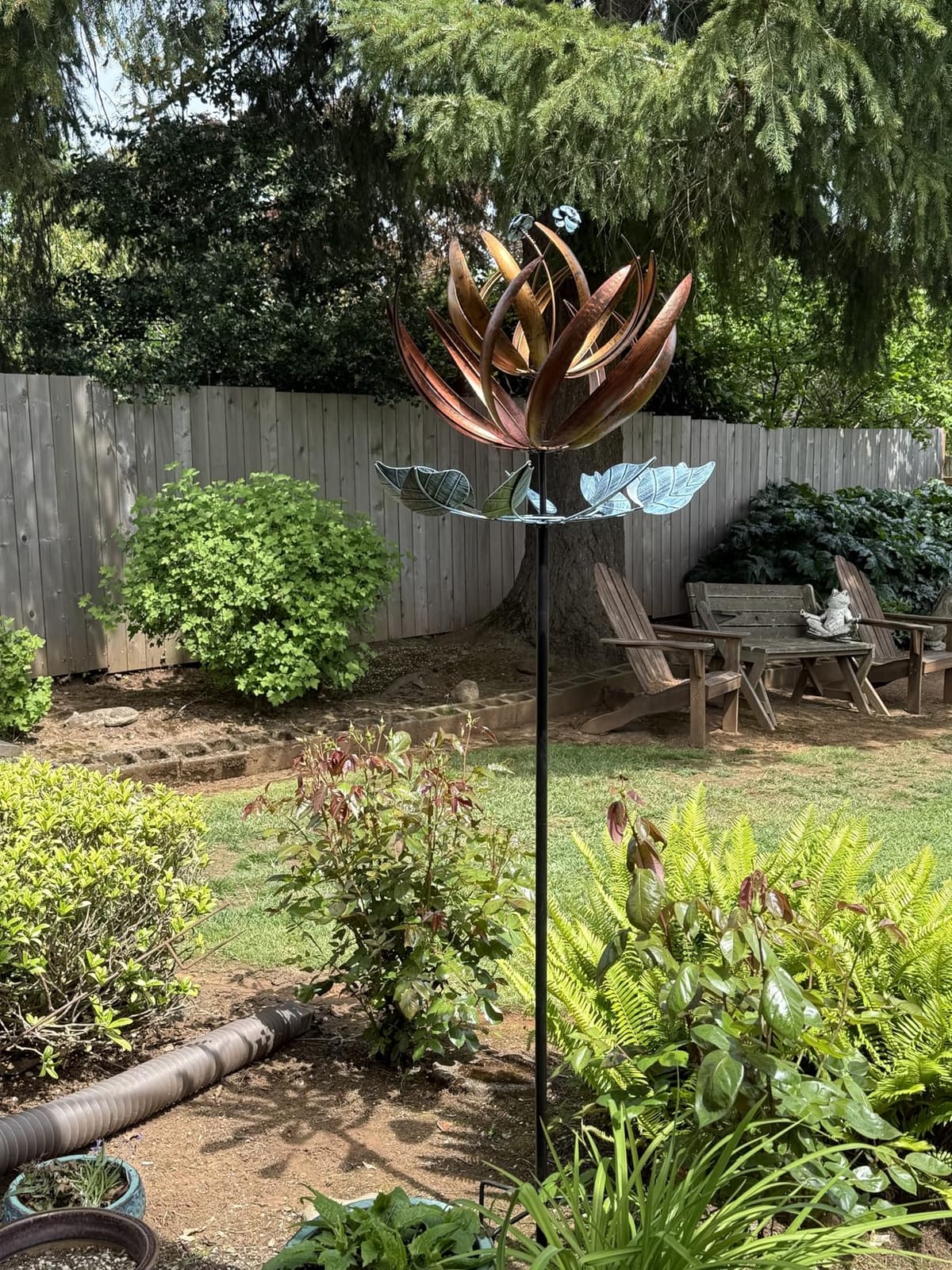 Pure Echo Wind Spinners for Yard and Garden, Wind Spinners Outdoor Large Metal, 84 inch Kinetic Wind Spinner & Wind Sculptures, Windmill Decor(Lotus) customer photo 1