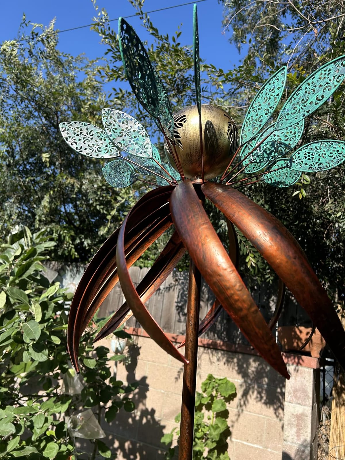 Pure Echo Wind Spinners for Yard and Garden, Wind Spinners Outdoor Large Metal, 84 inch Kinetic Wind Spinner & Wind Sculptures, Windmill Decor(Lotus) customer photo 2
