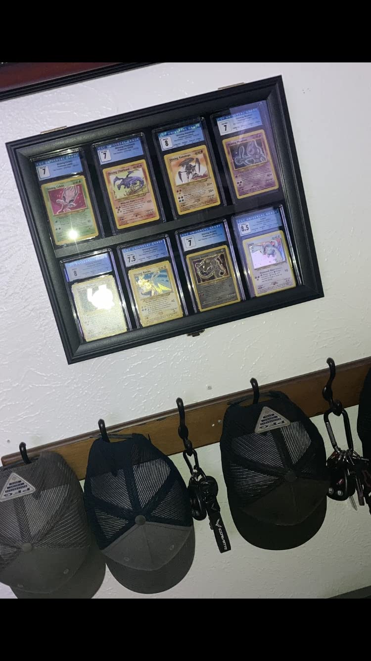 Verani Baseball Sports Card Display Case - 8 Graded Card Frame - Crystal Clear View, UV Protection, Lockable Black Wall Cabinet customer photo 1