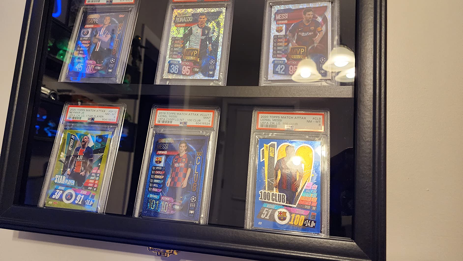 Verani Baseball Sports Card Display Case - 8 Graded Card Frame - Crystal Clear View, UV Protection, Lockable Black Wall Cabinet customer photo 2