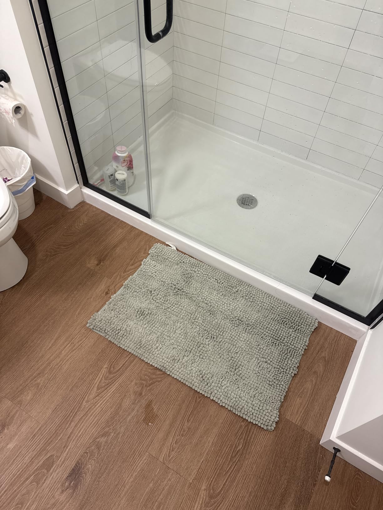 H.VERSAILTEX Sage Bathroom Rugs, Bath Mat Set of 2 Extra Thick Chenille Striped Pattern Shaggy Bath Rugs for Bath Room, Non Skid Bath Mats for Bathroom Floor (32 x 20 Plus 24 x 17 - Inches) customer photo 2