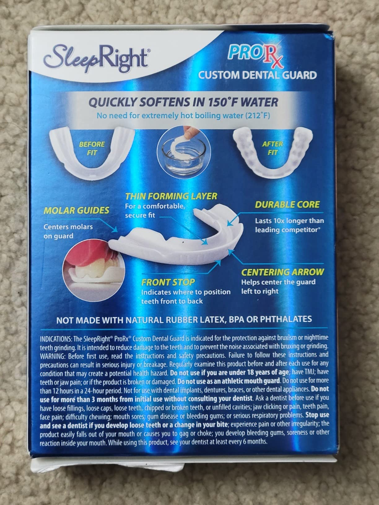SleepRight ProRx Custom Fit Dental Guard for Teeth Grinding | Custom Fit Night Guard Uses 150°F Hot Water and Included Fitting Tray to Help Protect Teeth from Grinding and Clenching customer photo 2