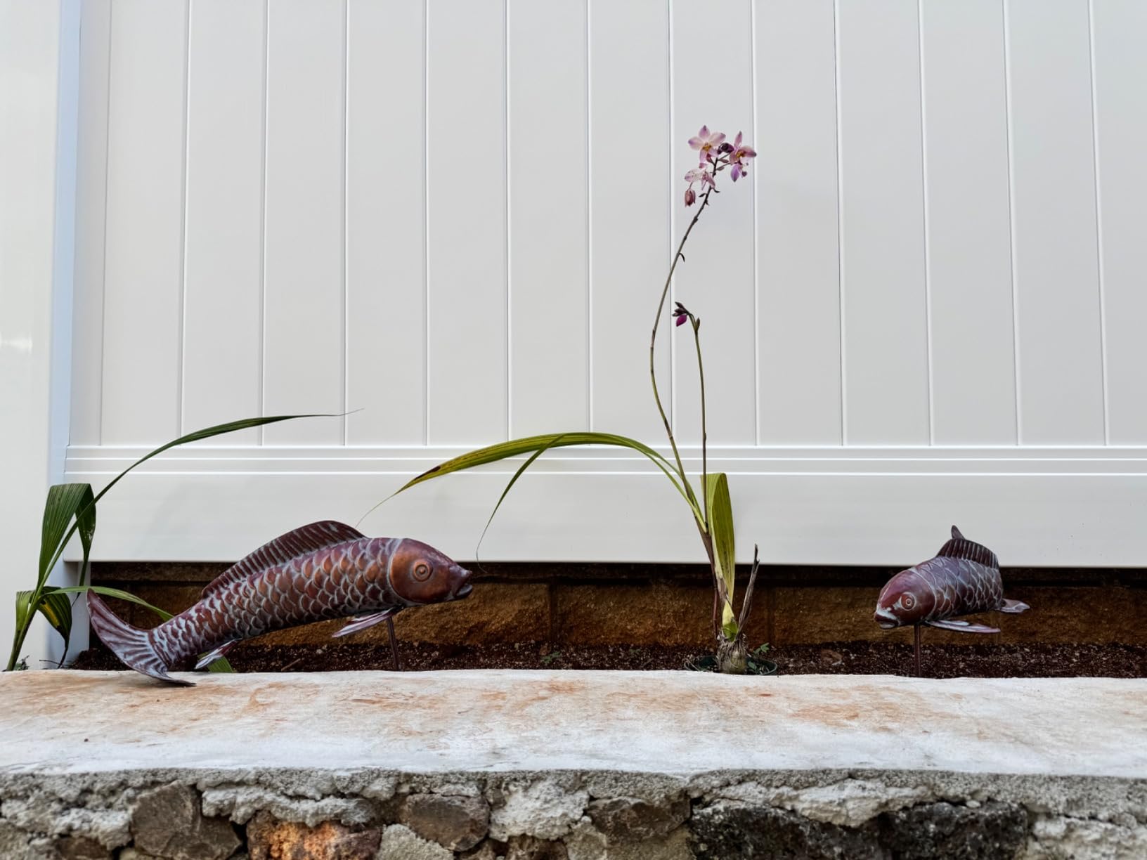 Garden Statues Koi Fish Decor for Outside, Antique Copper Garden Decor, Large Outdoor Koi Sculptures & Statues for Yard Patio Backyard Pond Decorations, Metal Fish Gifts for Mom Grandma, Set of 2 customer photo 2