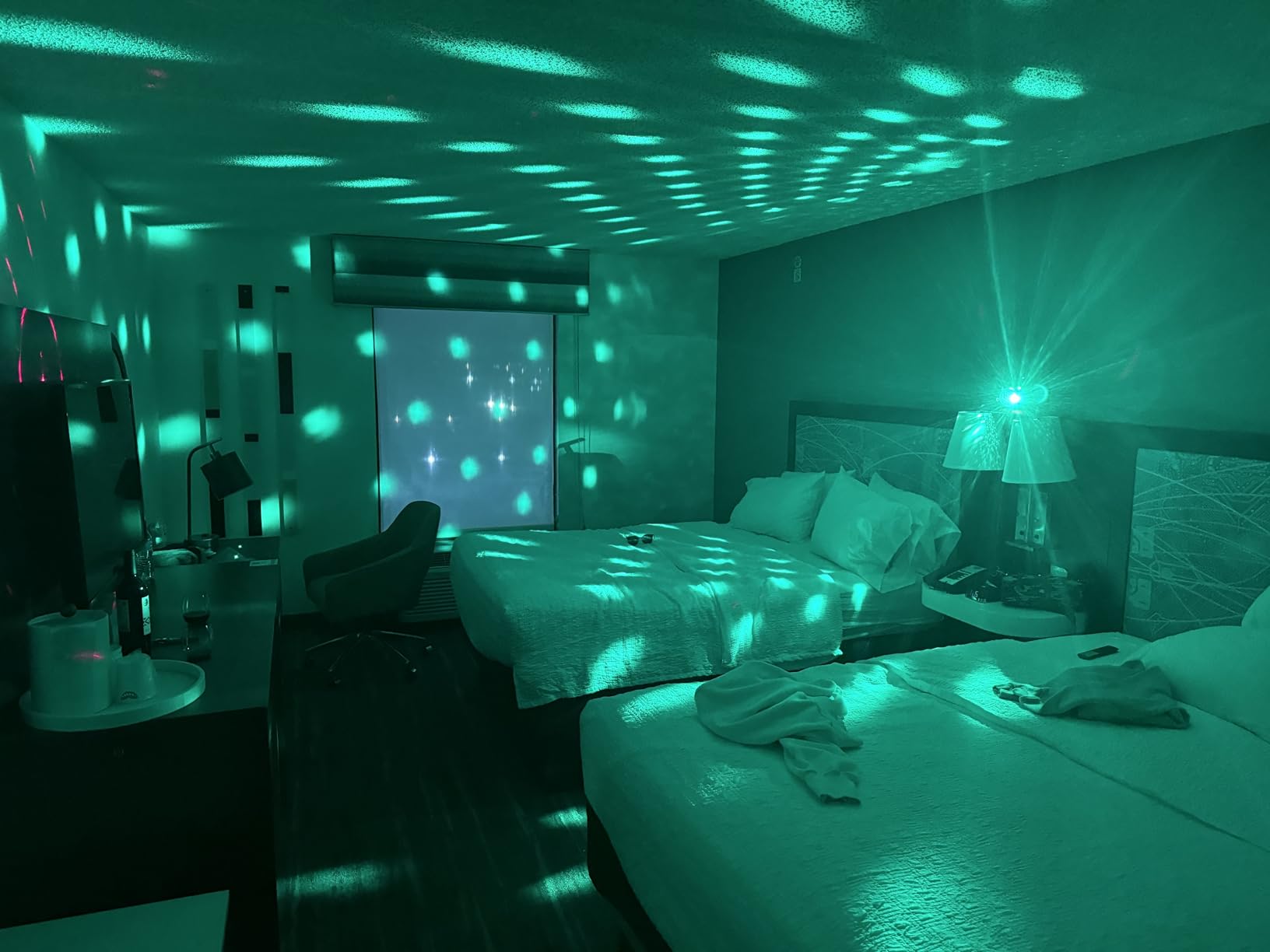 Dj Party Disco Ball Lights with Pattern and Sound Activated, 10 ft USB Cable, Laucnpty LED Stage Strobe Light that Sync with Music, Christmas Rave/Home Karaoke/Dance/Club Bar Lights for Parties customer photo 1