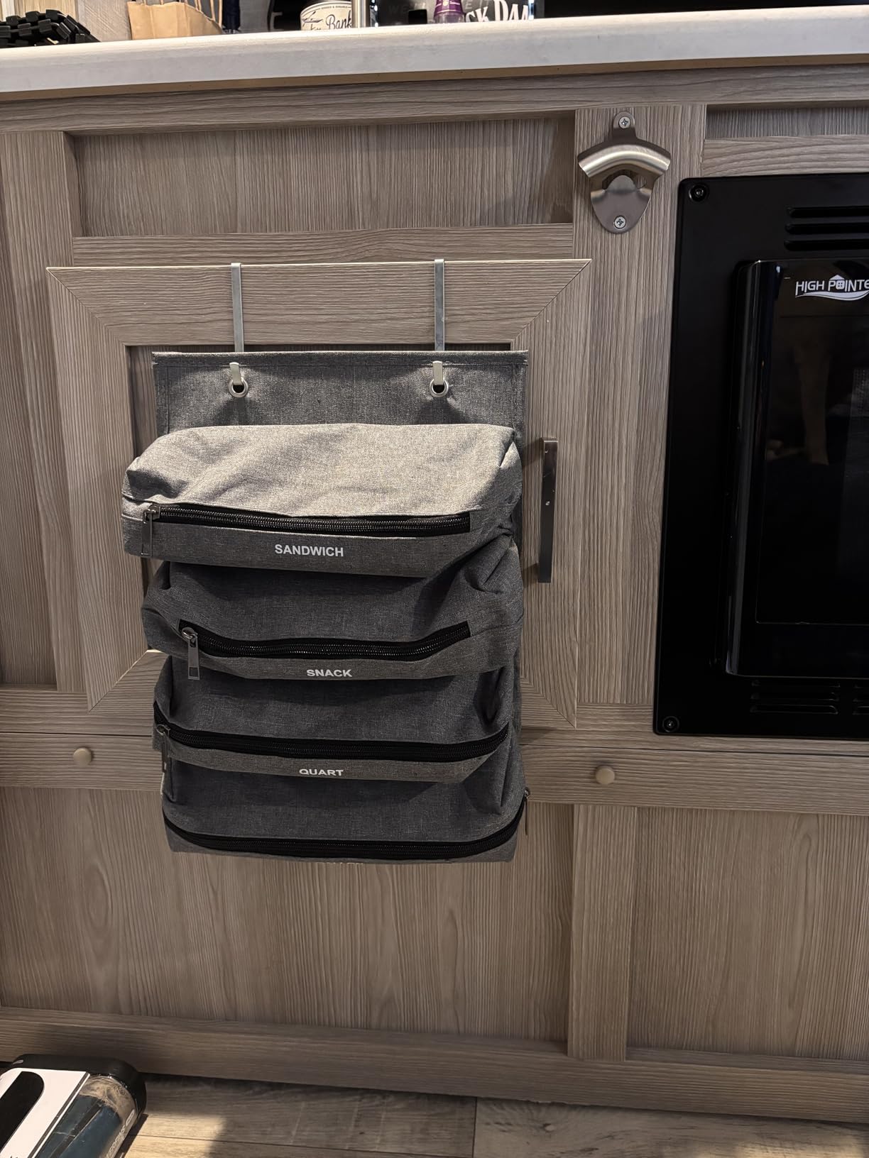 Zipper Bag Organizer Compatible with Gallon, Quart, Sandwich & Snack Food Storage Bag, Kitchen Plastic Bag Storage Organizer for Kitchen RV Camper (Black) customer photo 2