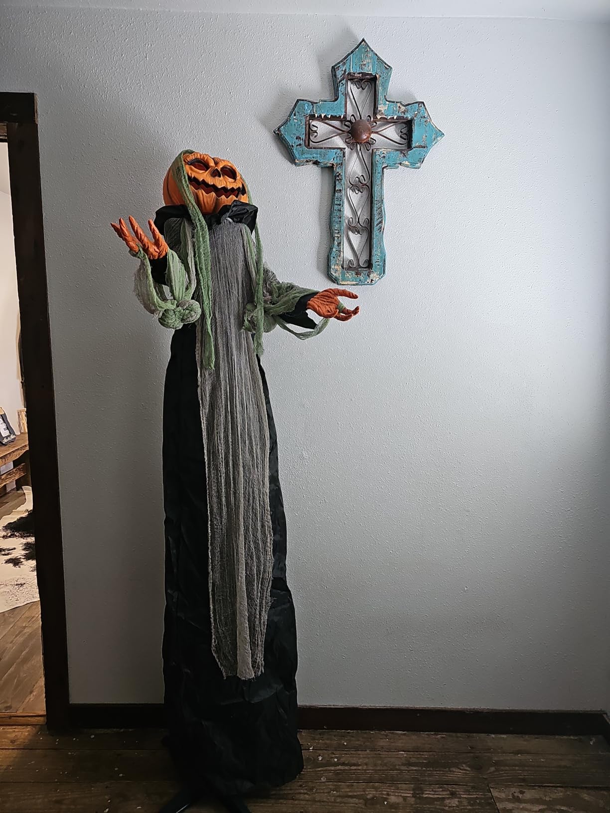 6 Ft Animated Halloween Root of Evil Prop, Halloween Decorations Outdoor | Spooky Sound & Touch Activated Motion Sensor Realistic Sound Effects Haunted House Halloween Party Decor customer photo 2