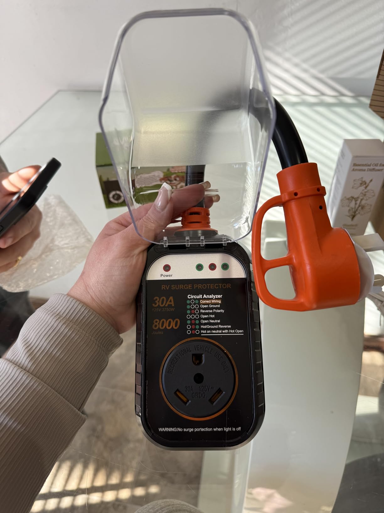 GEARGO RV Surge Protectors 30 Amp RV Circuit Analyzer, 2026 New Upgraded & Gen2 Full Protection, RV Adapter Plug for Camper (Orange) customer photo 1