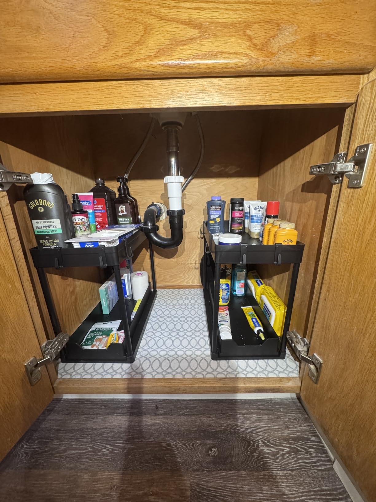 DEKAVA Under Sink Organizer 2 Pack, Bathroom Cabinet Organizer, 2 Tier Sliding Cabinet Basket Organizer Drawer, Multi-Purpose Bath Collection Baskets for Bathroom (Black) customer photo 2