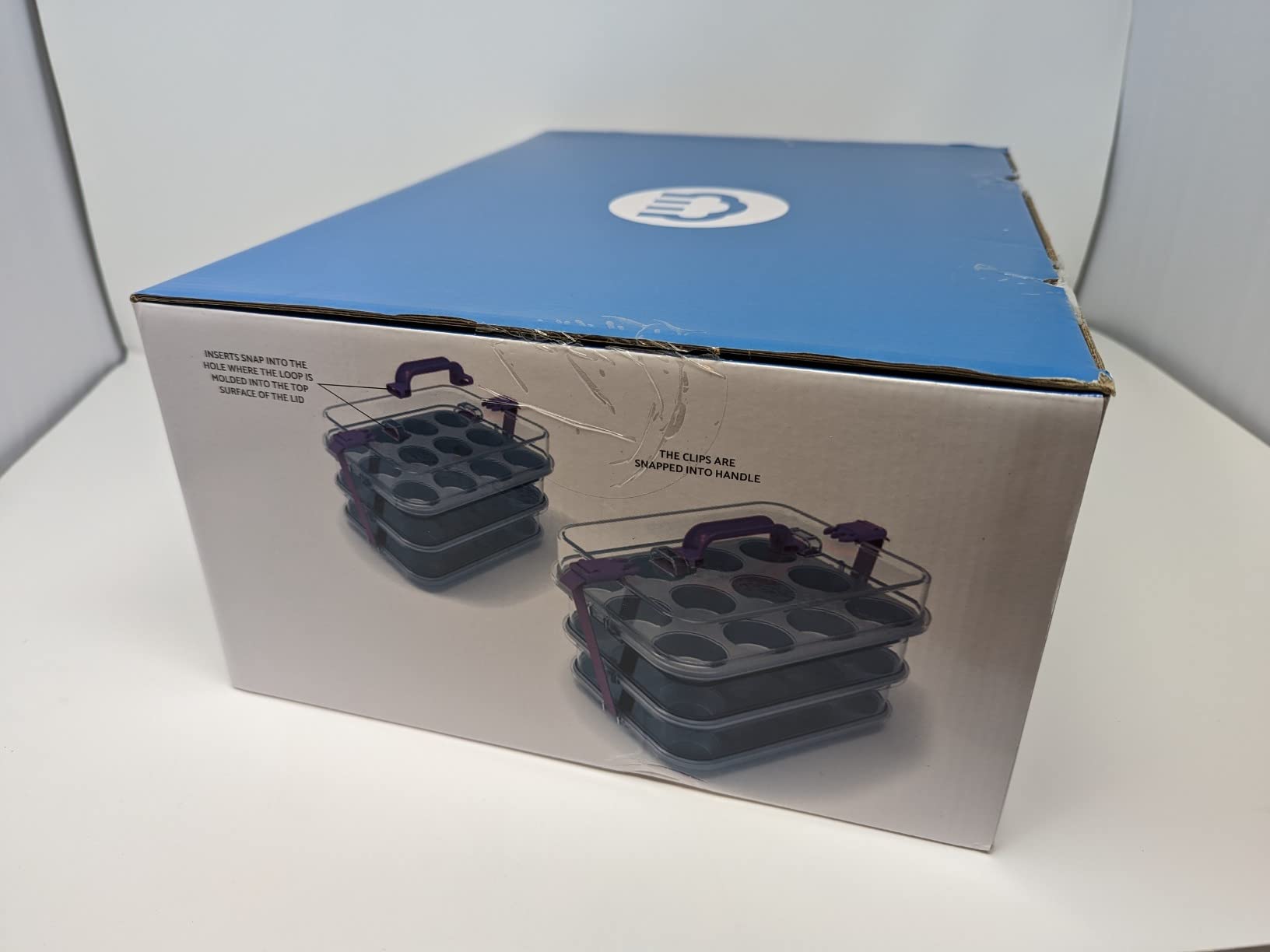 Cupcake Carrier 24 Count with Lid and Carry Handle, 2-Tier Cupcake Pan Set | Carries 12 or 24 Standard-Size Cupcakes, Cupcake Storage Container for Travel, Parties, Serving, Transport and Safe Storage customer photo 2