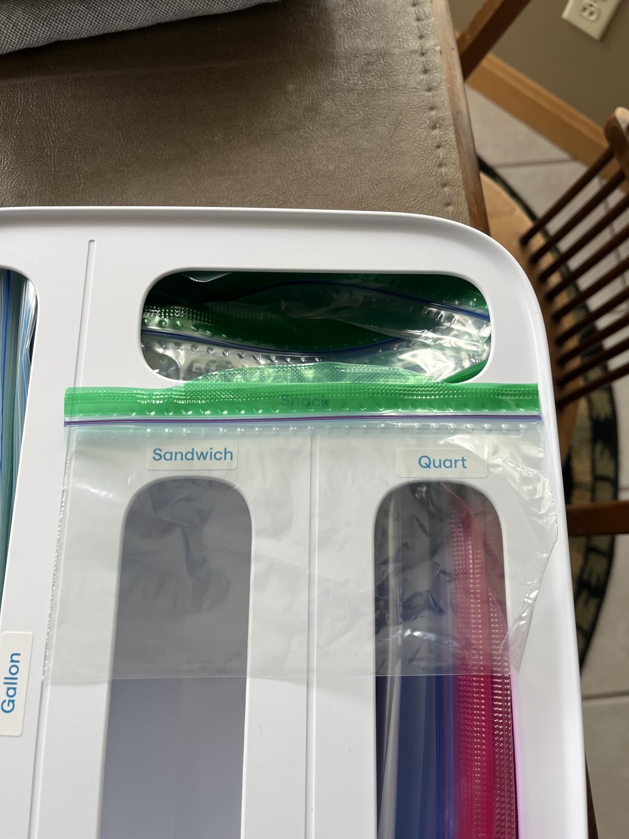 YouCopia StoraBag Drawer Food Bags Dispenser, 4-Slot, Plastic Sandwich Bag Organizer for Kitchen Storage, White customer photo 2