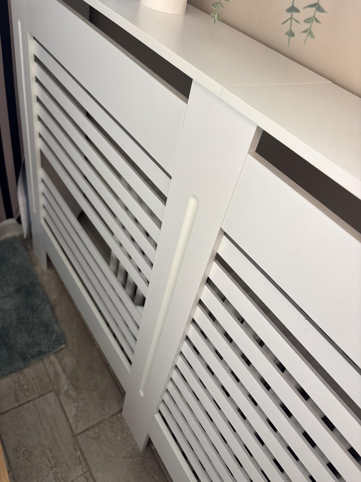 High Radiator Cover Wood Cabinet: 36 Inch Height White Small Heater Covers Horizontal Slats Modern Tall Radiators Shelf Thicken MDF Wooden Kitchen Bedroom Home Furniture for Living Room customer photo 1