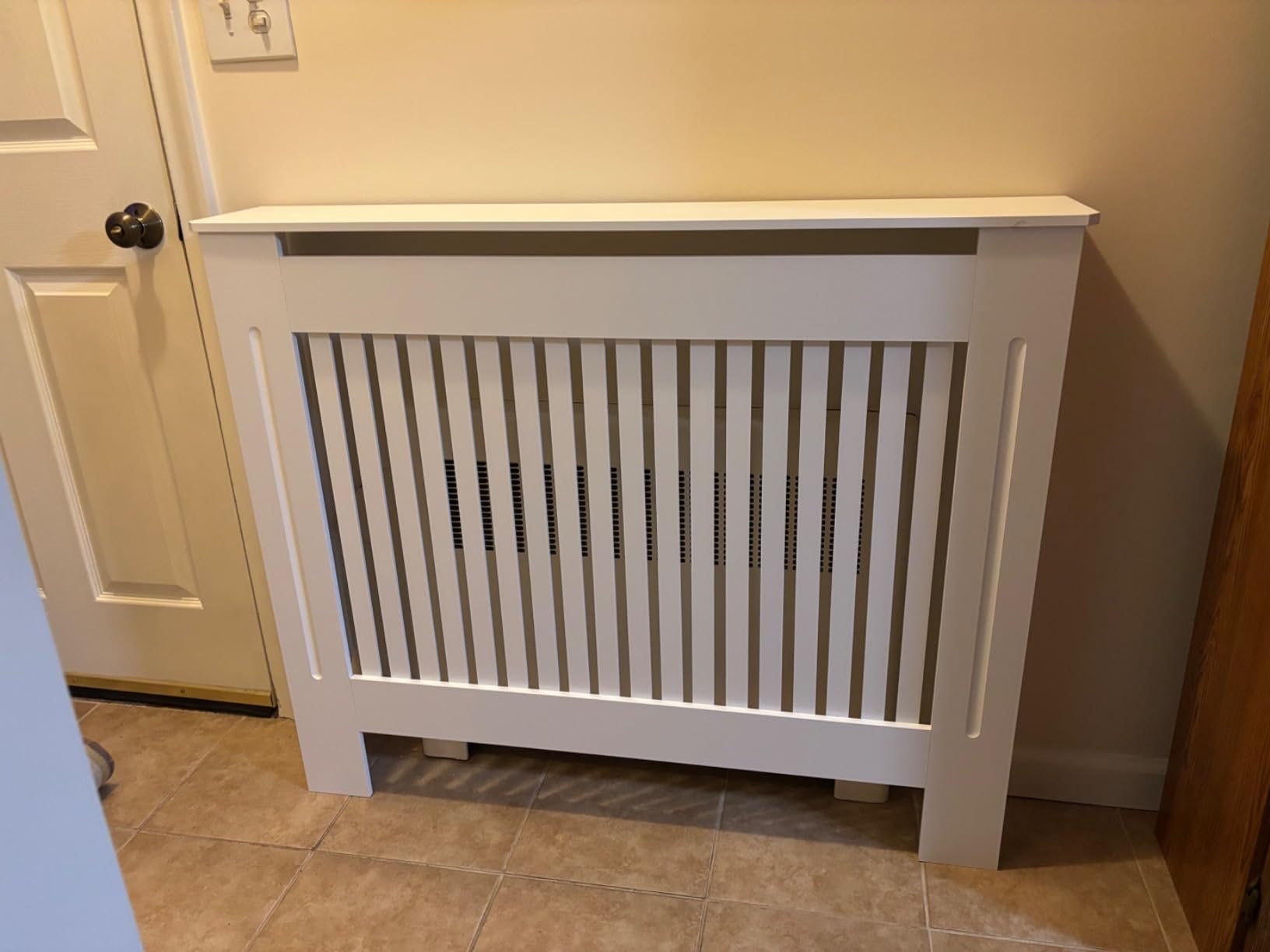 High Radiator Cover Wood Cabinet: 36 Inch Height White Large Heater Covers Horizontal Slat Modern Tall Radiators Shelf Thicken MDF Wooden Bedroom Hallway Home Furniture for Living Room customer photo 1