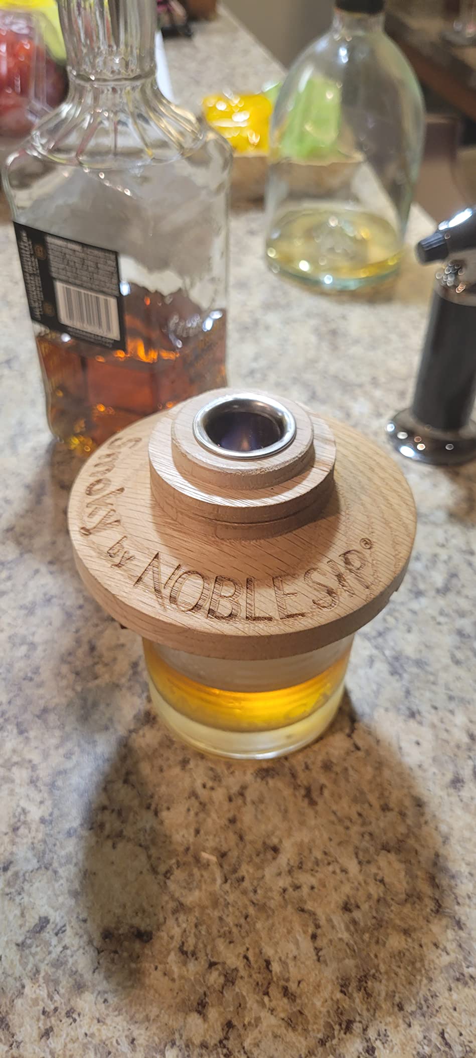 NOBLESIP Whiskey Bourbon Cocktail Smoker Kit PREMIUM Smoky 100% Natural American Oak Wood. Easy Craft Smoked Old Fashioneds at Home Like a pro. Bar Gift Box (Original - not Engraved) customer photo 2
