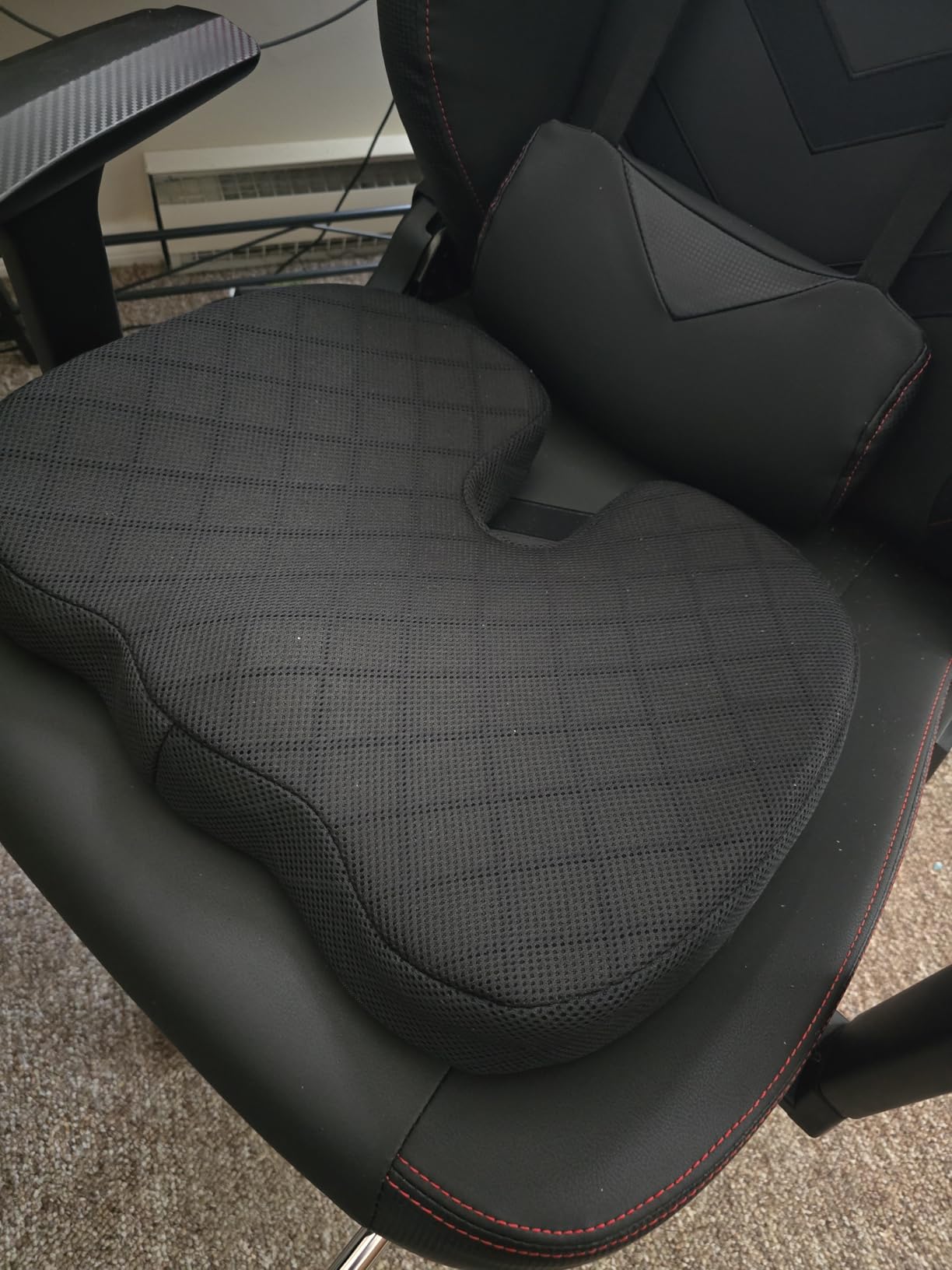 TushGuard Seat Cushion - Memory Foam Sitting Pillow for Office Chair, Car Seat, Airplane, Bleacher - Sciatica & Hip & Coccyx Pain Relief Desk Chair Cushion for Long Sitting Office Workers, Car Drivers customer photo 1
