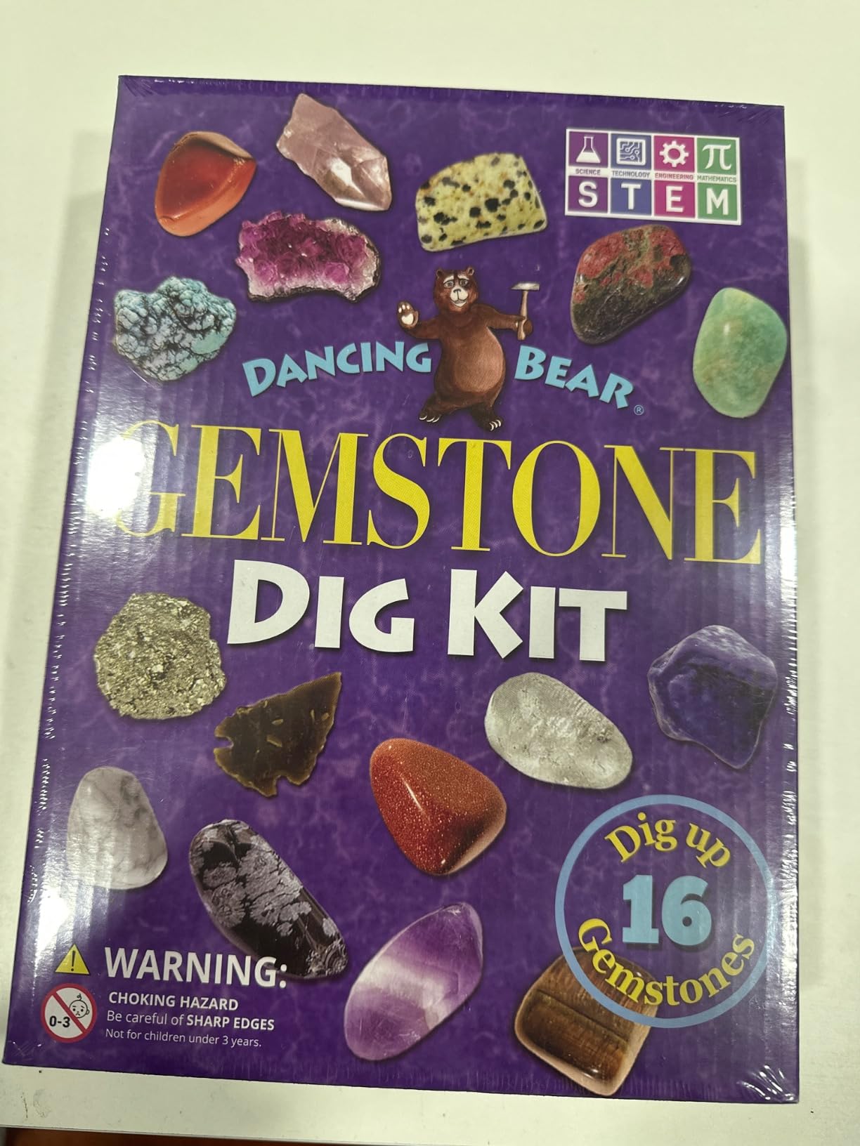 DANCING BEAR Gem stone Dig Kit, Excavate 16 Real Gems & Crystals including Arrowheads, Quartz Point and Amethyst, STEM Education for Kids, Fun Rock Mining Science Activity Gift Sets for Girls and Boys customer photo 2