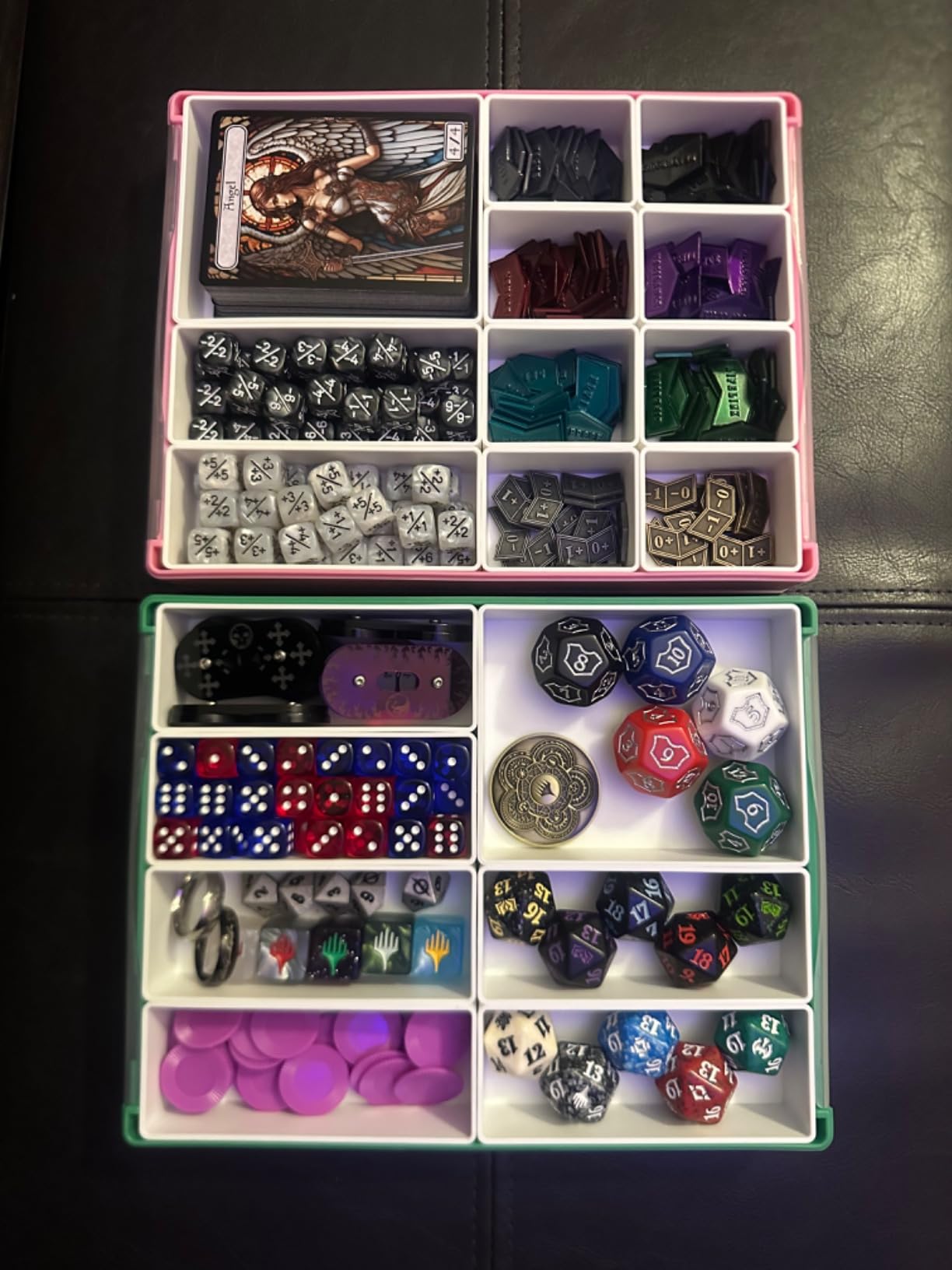 Token Silo Convertible | Store & Organize Board Game Tokens | 9 Removable Trays in 3 Different Sizes | Stackable | Convenient Space-Saving Design | Lime Green Color | Made by Gamegenic (GGS22004ML) customer photo 2