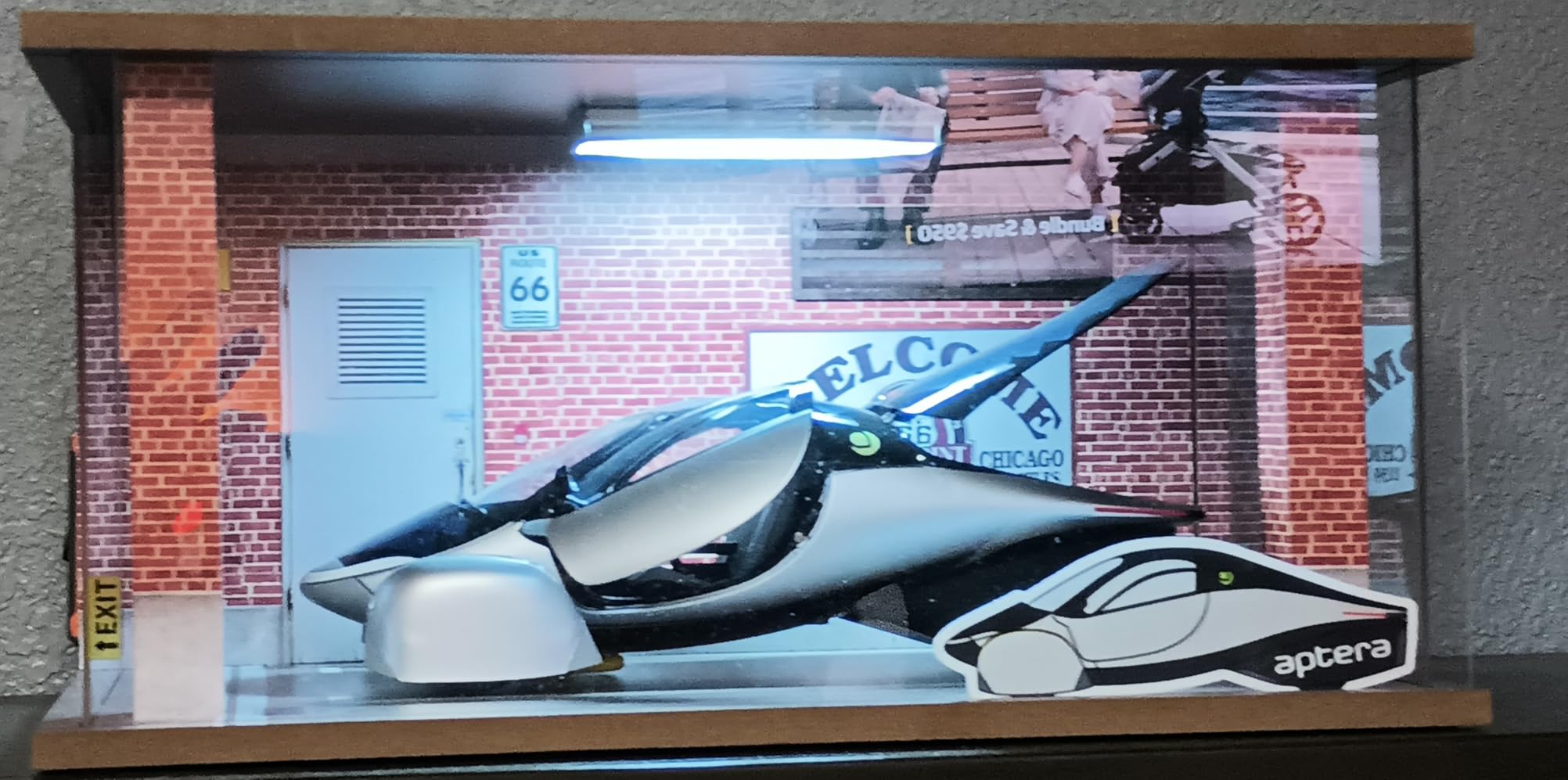 Display Case with Light for 1/18 Diecast Cars | Display Case for 1/18 Diecast Cars, Acrylic Display Case for 1/12 Scale Toy Motorcycle with LED Lighting, Route 66-3 Open Side customer photo 2