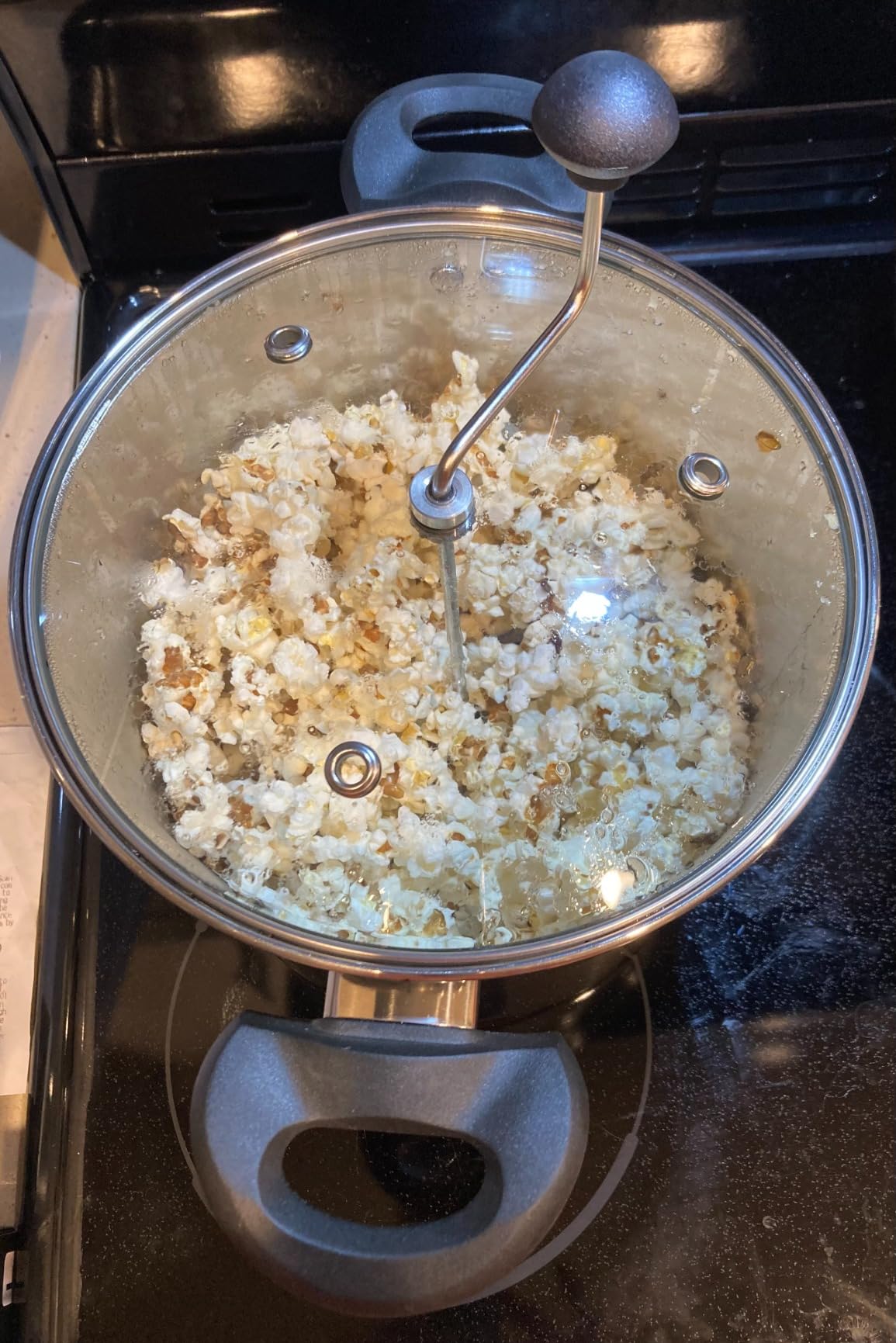 Lehman's Manual Stovetop Popcorn Popper, Stainless Steel Popcorn Maker with Stirring Rod, No Measuring Needed, Doubles as Cooking Pot customer photo 1
