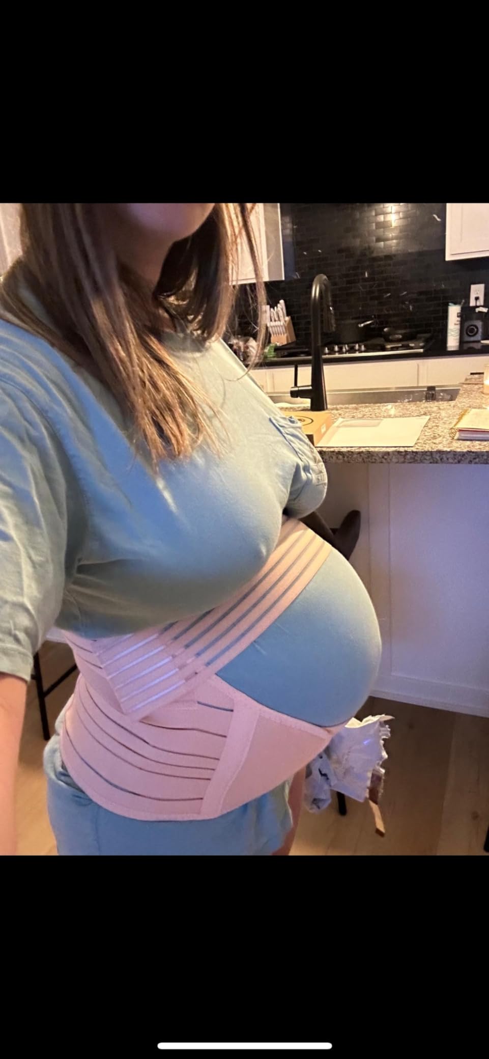BABYGO Pregnancy Support Belt - Maternity Belly Band for Back, Pelvic & Hip Pain Relief | Adjustable Bump Support customer photo 2
