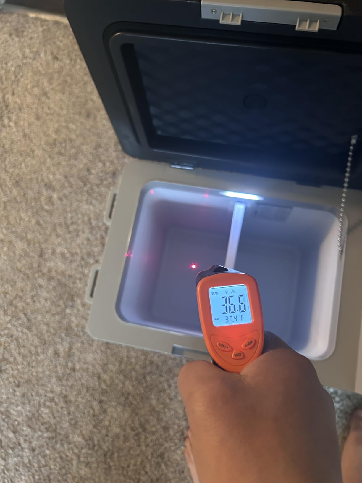 EUHOMY 32QT 12 Volt Refrigerator, Electric Cooler, Usable Battery, -4℉~68℉ customer photo 1