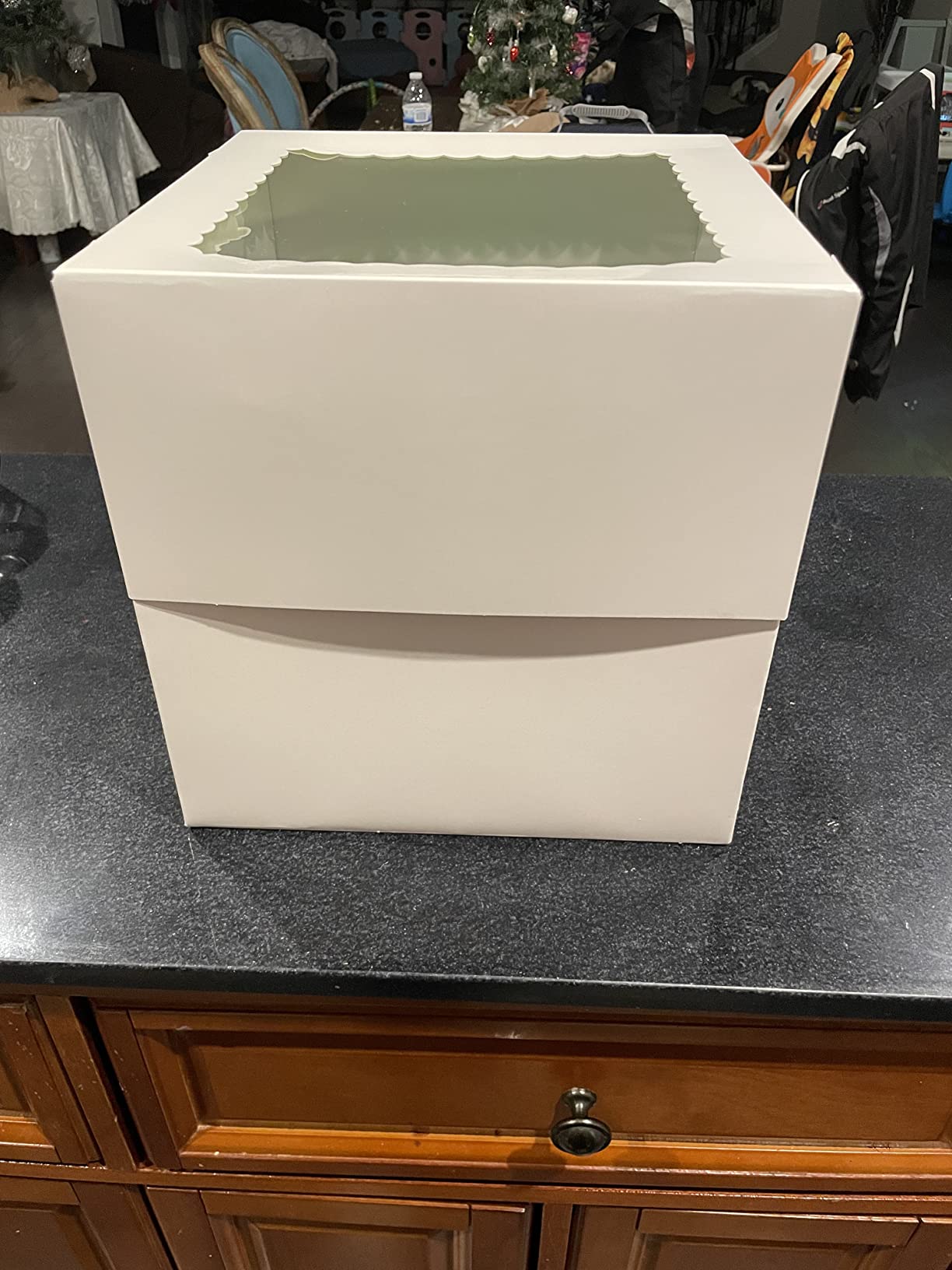 Moretoes 12 Pcs 3 Sizes 12x12x12 10x10x10 8x8x8 Inches Tall Cake Boxes | 2 or 3 Tier Pre-folded Disposable Carrier, Take Out Container, Show off Your Baked Creations at Professional Business customer photo 1