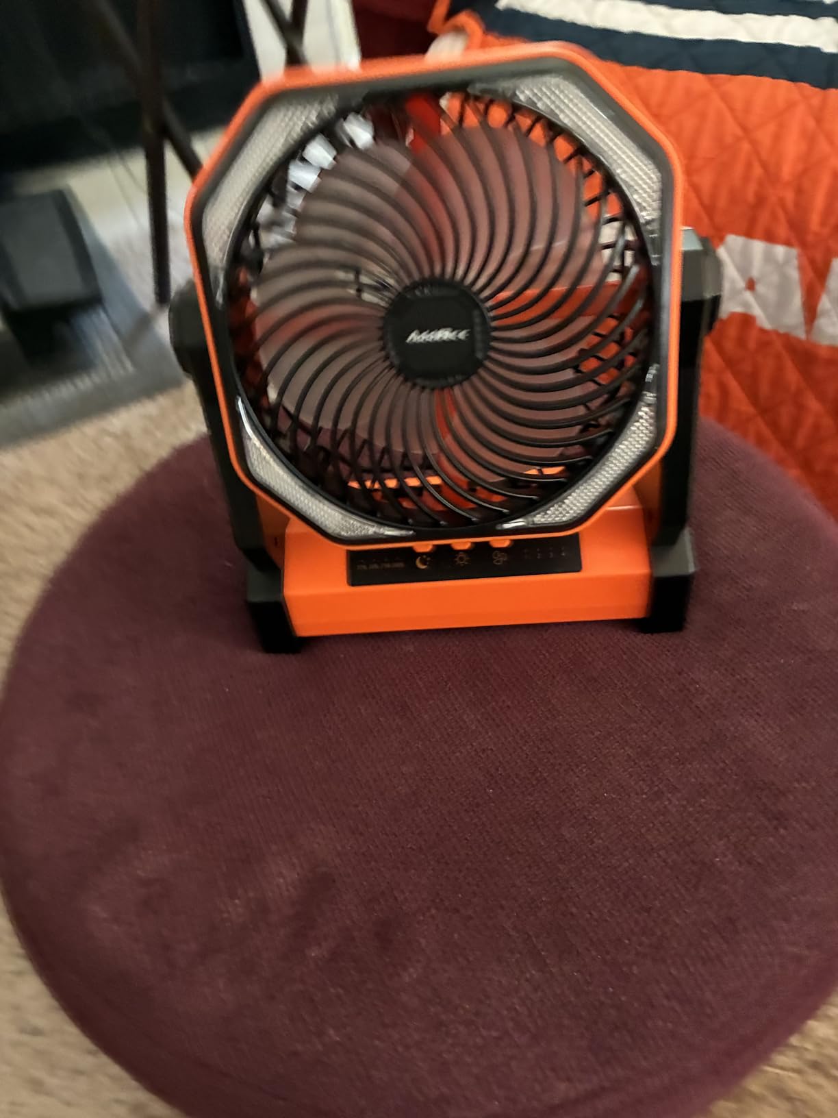 Battery Powered Camping Fan, Battery Operated Fan, Travel Gear Essentials | 20000mAh Rechargeable Battery, 58Hrs Runing, 400LM Light & 360° Rotable Hook, Whisper Quiet Fan for Outdoor Power Outages customer photo 1