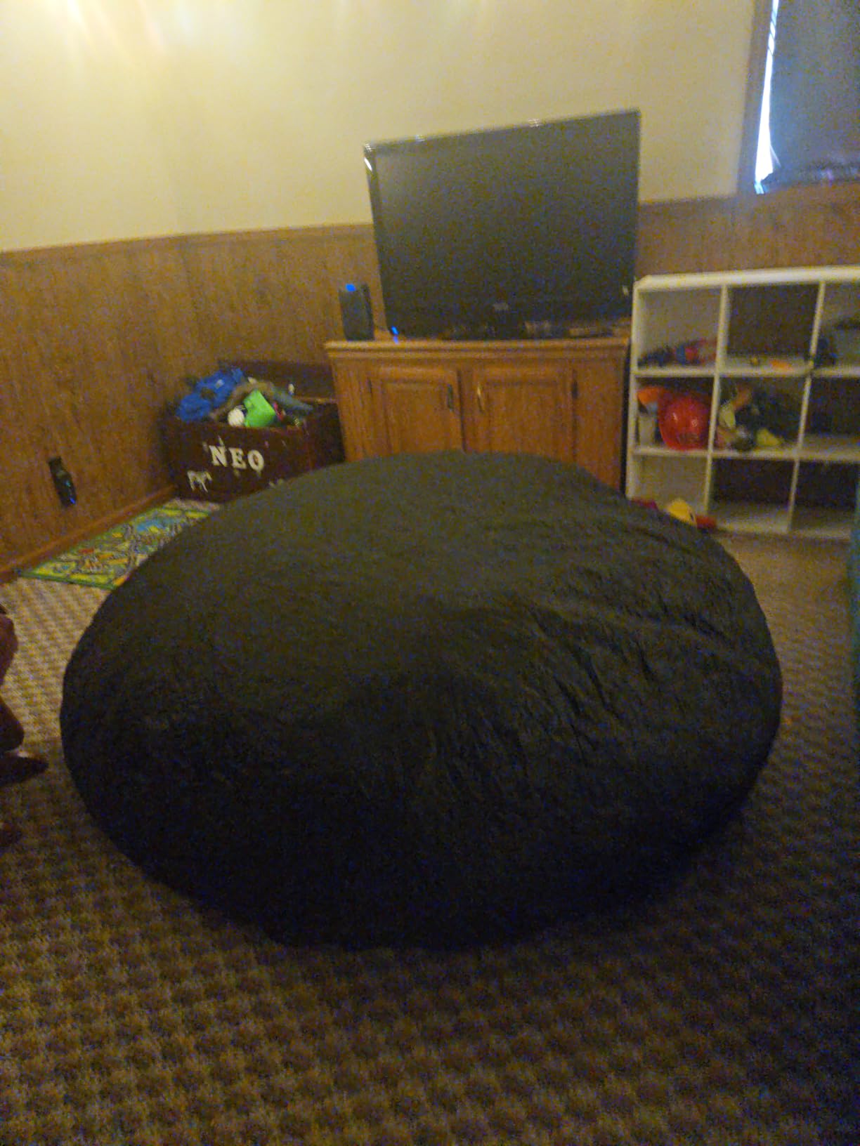 Bean Bag Chair: Giant 5' Memory Foam Furniture Bean Bag Chair for Adults with Microfiber Cover 5Ft (Blue) customer photo 1