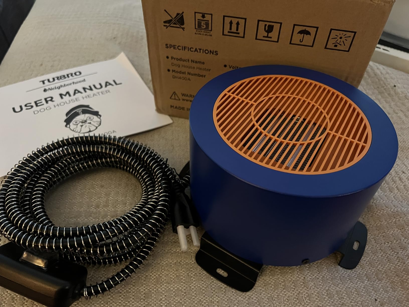 TURBRO Neighborhood Dog House Heater 400W, Wall Mount, 10ft Anti Bite Cord, Waterproof Control, Overheat Protection, Electric Warmer for Hound Kennel Cat Cage Chicken Coop Rabbit Hutch, UL Test Passed customer photo 2