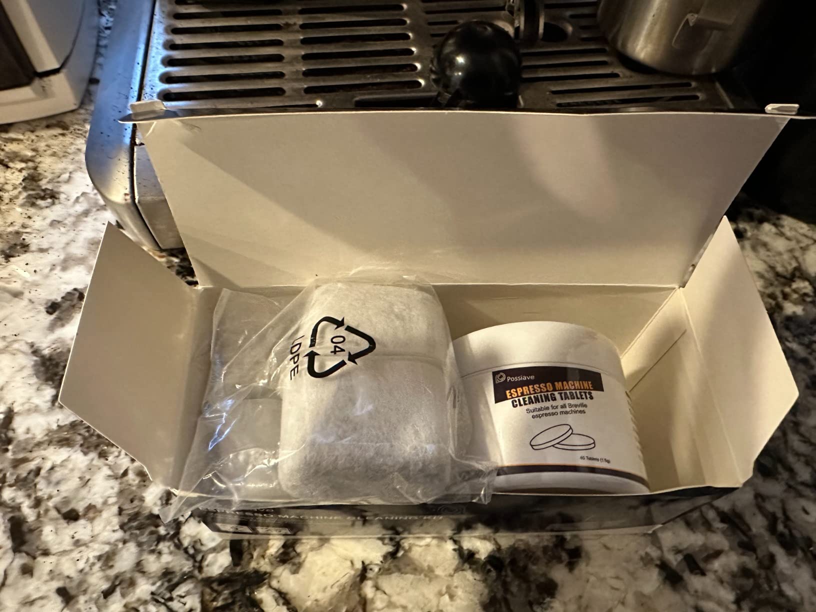 possiave 40 Espresso Cleaning Tablets and 6 Water Filters for Breville | Espresso Machine Cleaning Kit Compatible with Breville Coffee Maker, Direct Replacements for BEC250 and BWF100 customer photo 1
