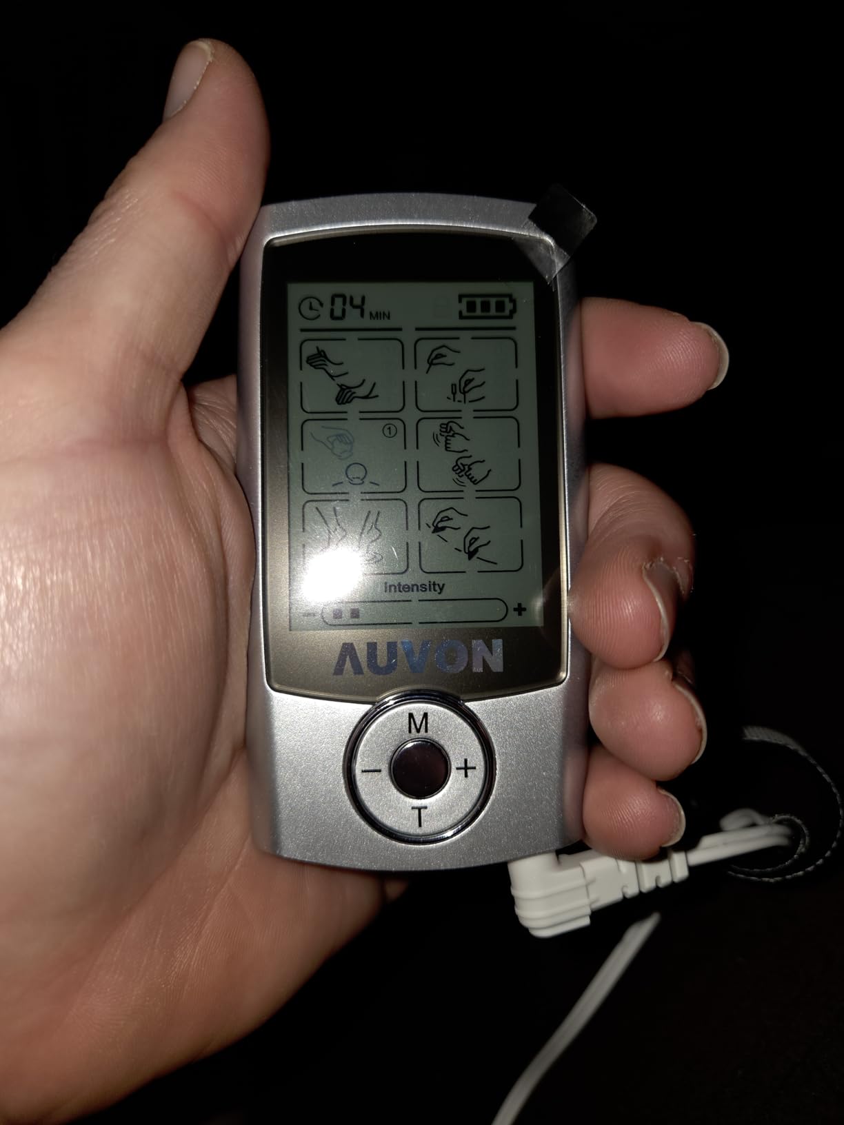 AUVON 24 Modes TENS Unit Muscle Stimulator for Pain Relief, Premium Pads | Rechargeable TENS Machine, Drug-Free Pain Relief for Shoulder, Lower Back, Muscle, Physical Therapy, 8pcs Electrode Pads customer photo 1