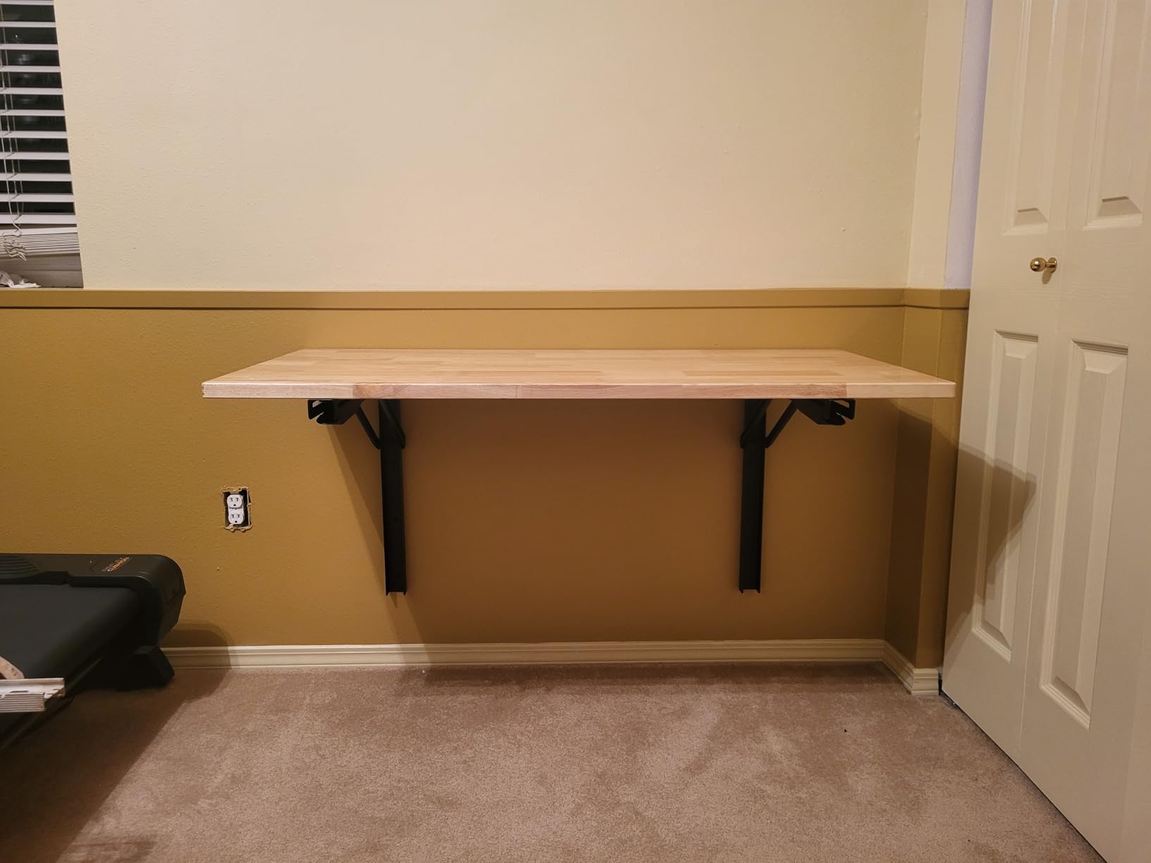 Wallmaster Wall Mounted Folding Workbench Heavy Duty Fold Down Table Utility Bench Solutions Laundry Shelf Wall Desk with Metal Shelf Bracket (47.24 x 19.68 x 24 Inch) customer photo 2
