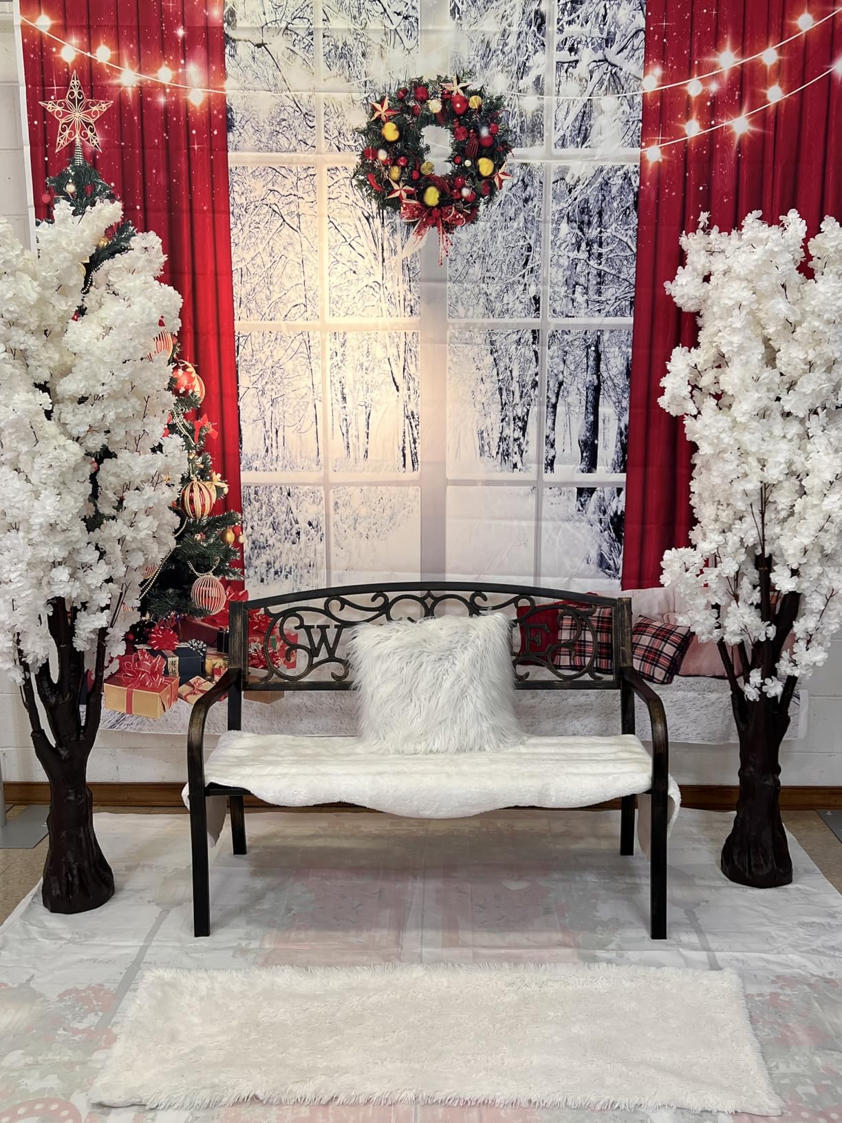 Hecis Pipe and Drape Backdrop Stand, 8ft x 10ft Backdrop Stand, Adjustable Metal Heavy Duty Wedding Background for Parties Birthday Party Baby Shower Wedding Decorations customer photo 1
