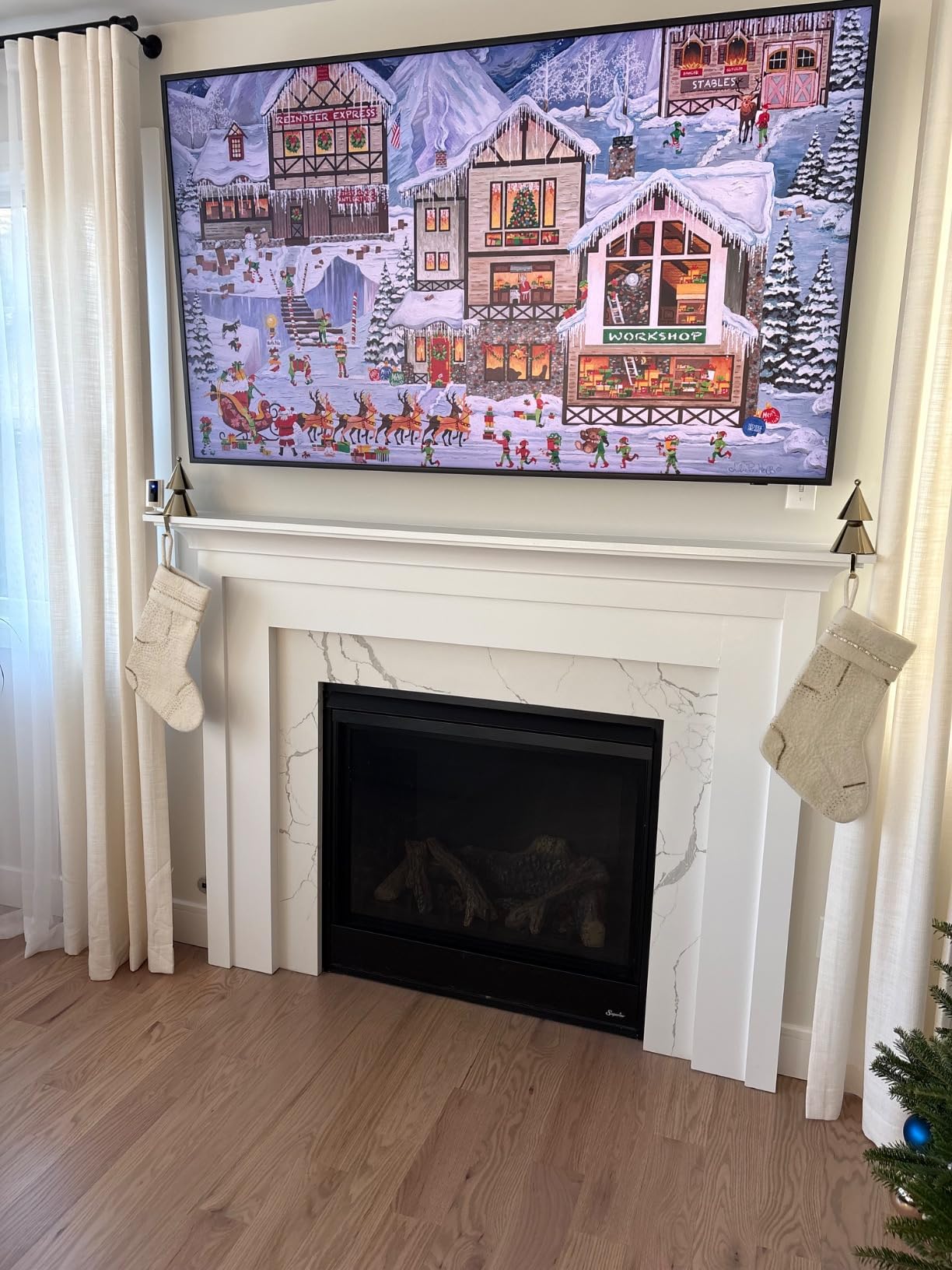 Monoprice Premium Height-Adjustable Above Fireplace TV Wall Mount Motorized Electric for 37