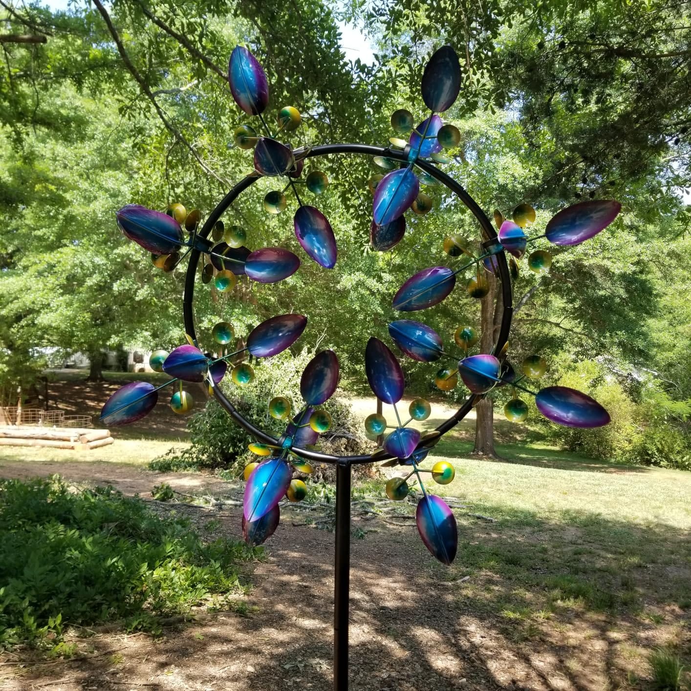 Pure Echo Large Wind Spinners Outdoor, Kinetic Metal Wind Spinners for Yard and Garden, Gift for Family or Friends (30'' W x 87'' H) customer photo 1