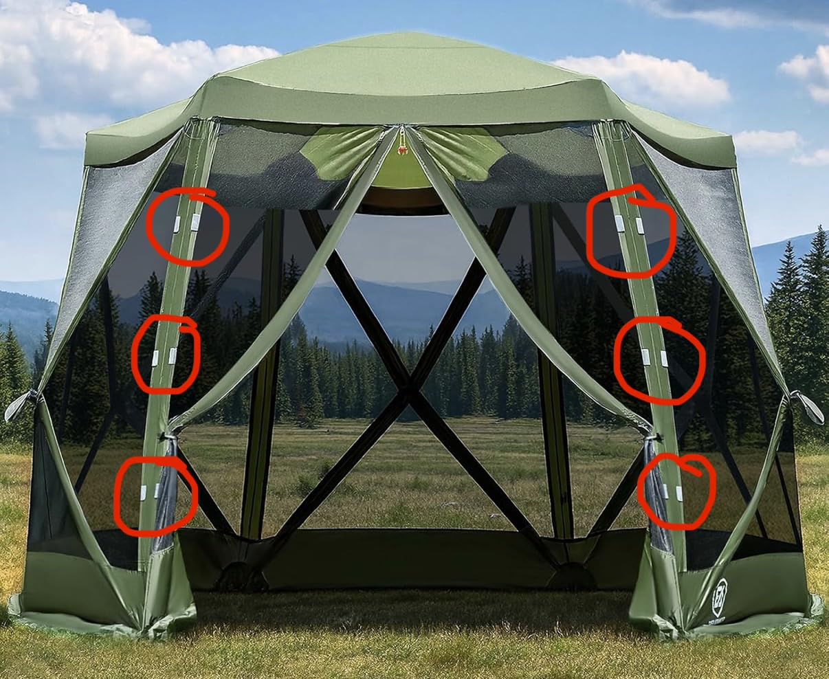 EVER ADVANCED Pop up Screen House Tent for Camping 11.5 x 9.8 ft, Instant Screened Gazebo Canopy with Netting, Portable Shelter Enclosure for Outdoor, Backyard, Army Green customer photo 2
