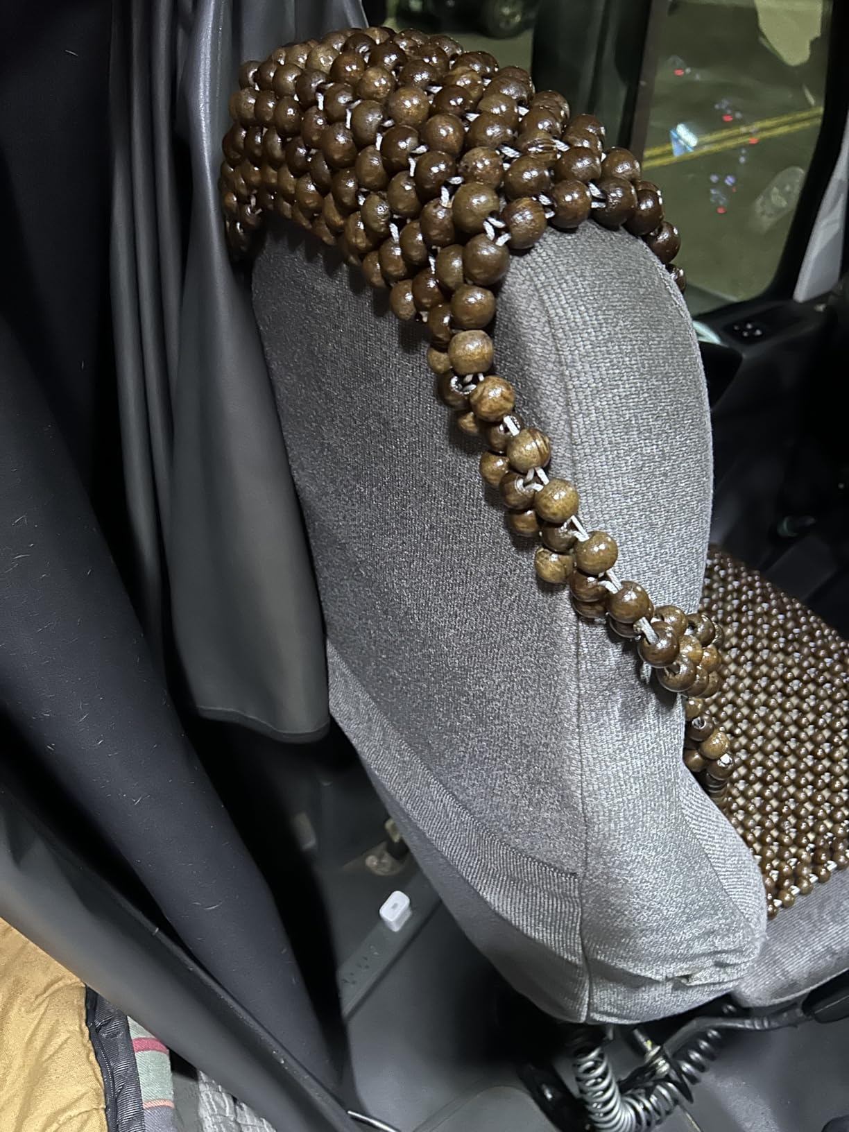 Extra Large Natural Wood Beaded Seat Cover Massaging Cooling Cushion for Truck, Trailer, Van customer photo 2