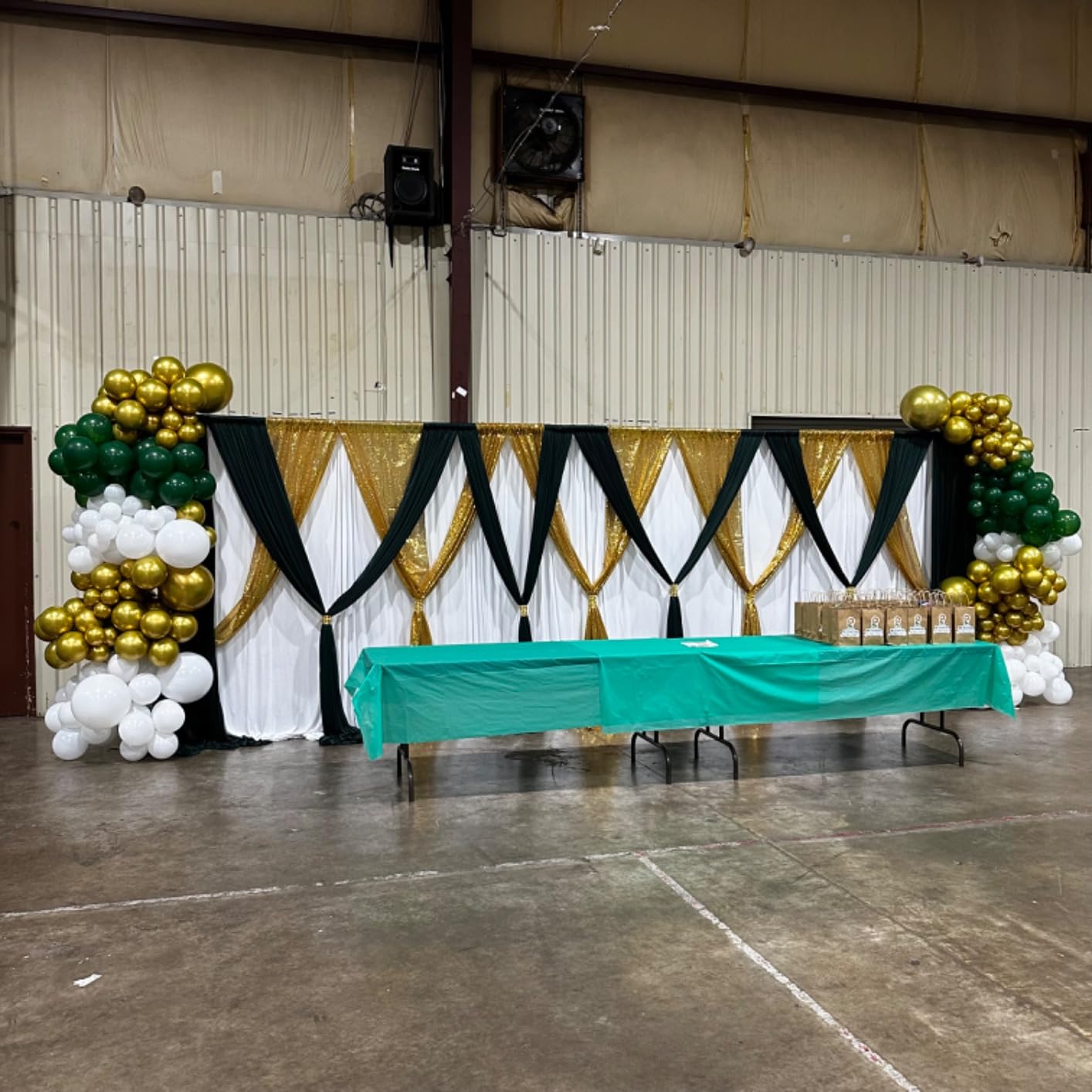 Hecis Heavy Duty Backdrop Stand, 10x20ft Pipe and Drape Stand Kit, Adjustable Decoration Stand, Back Drop Stand for Party Event, Trade Shows & Wedding Decor customer photo 2