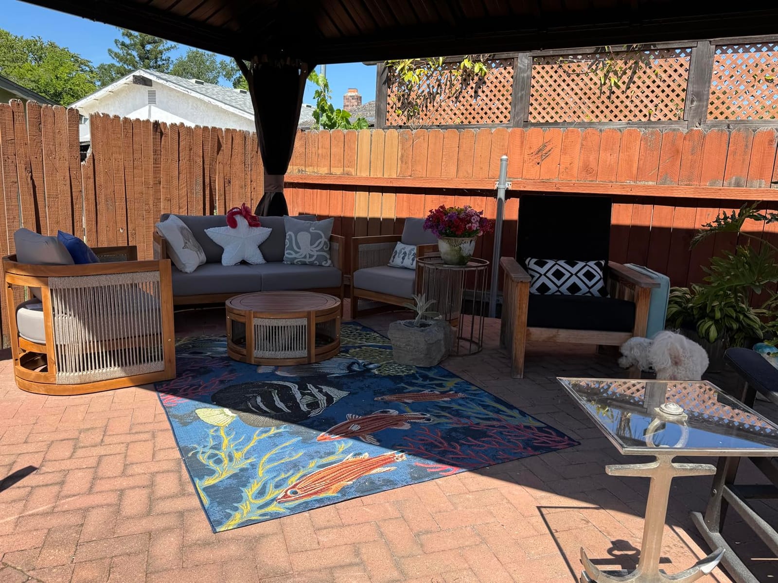 Kozyard Alexander 12' x 18' Hardtop Gazebo, Aluminum Frame | Galvanized Steel Double Roof, Outdoor Permanent Pavilion with Curtains and Netting for Patio, Backyard, Lawn, Brown customer photo 1