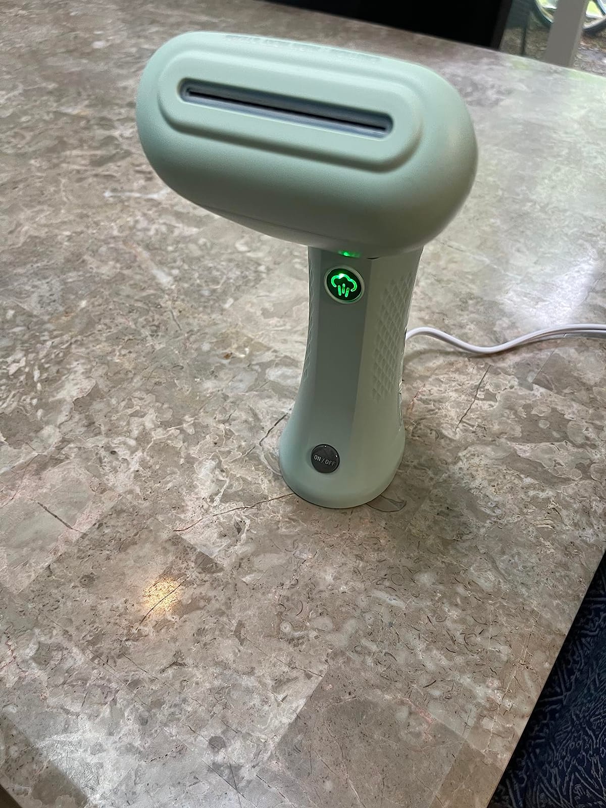 Conair Handheld Garment Steamer for Clothes - Power Steam: Small Size, Big Power - Great for Home, Office, or Travel with Dual Voltage for Worldwide Use, Mint Green customer photo 1
