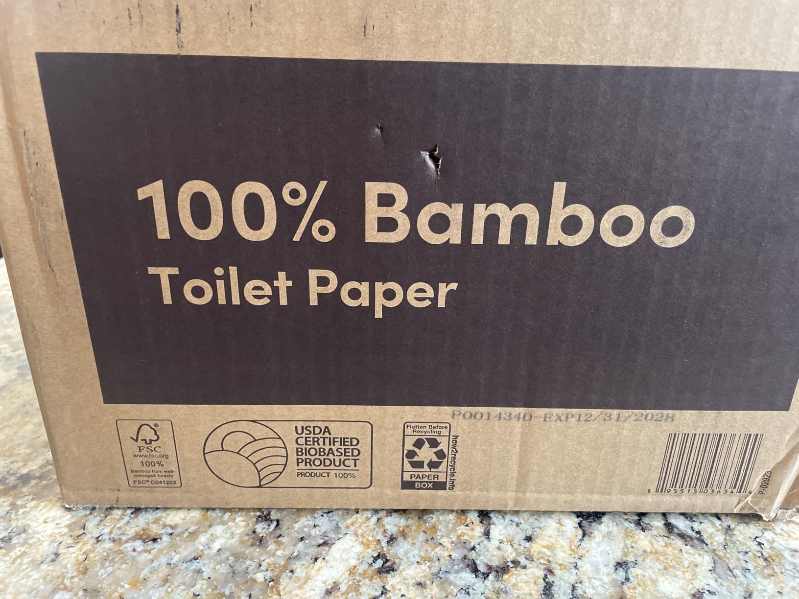 Amazon Aware 3-ply Bamboo Toilet Paper, Unscented, 12 Rolls, 350 Sheets per roll, Total 4200 Sheets, Plastic-Free customer photo 1