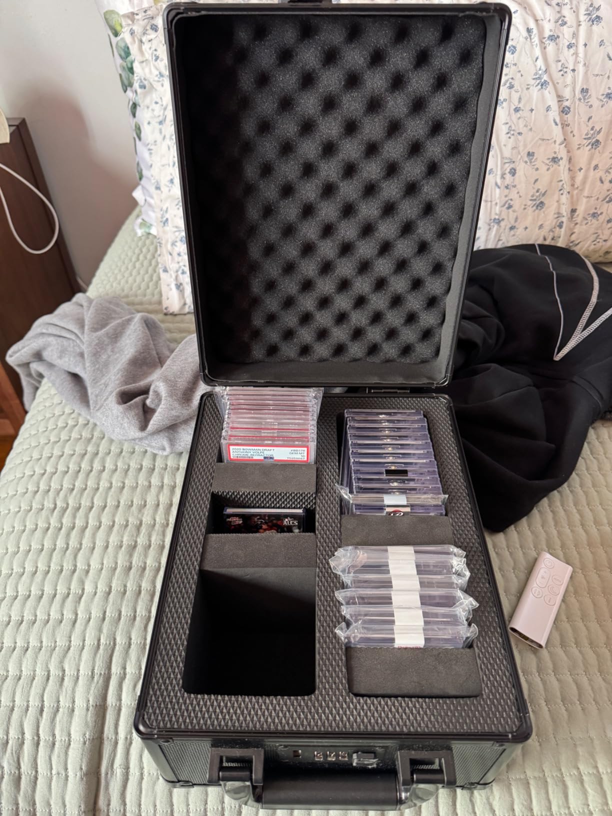 SLAB ARMOR 1 Row Graded Card Storage Box PSA Card Slab Case For Graded cards Holds 40+ Slabs 1 Row Graded Card Case for PSA Slab Box Graded Card Storage Box Sports Baseball Card (Black, 1 Row) customer photo 1