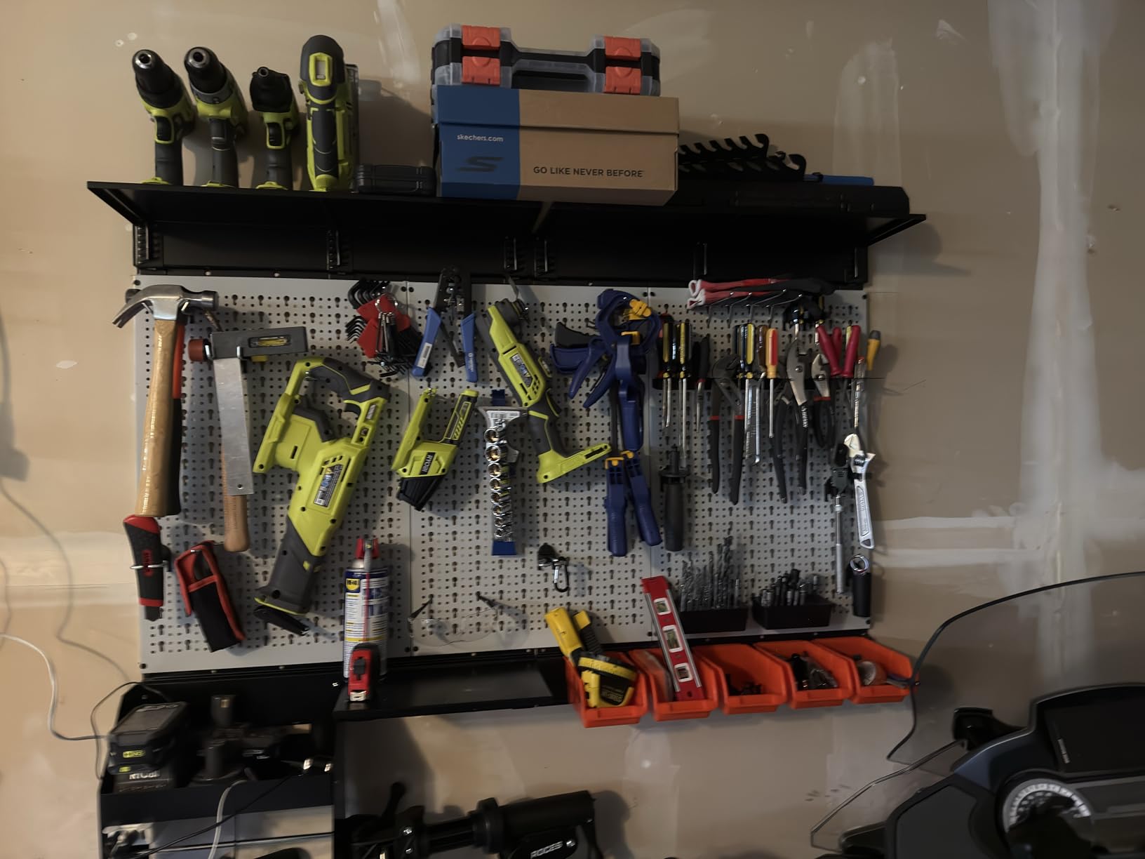TORACK Metal Pegboard Wall Organizer 24x48 in, Tool Storage Pegboard, Black | Garage Pegboard with Accessories, Wall Mount Storage Bins, Shelves, Peg Board Tool Organizer Kit for Workbench customer photo 1