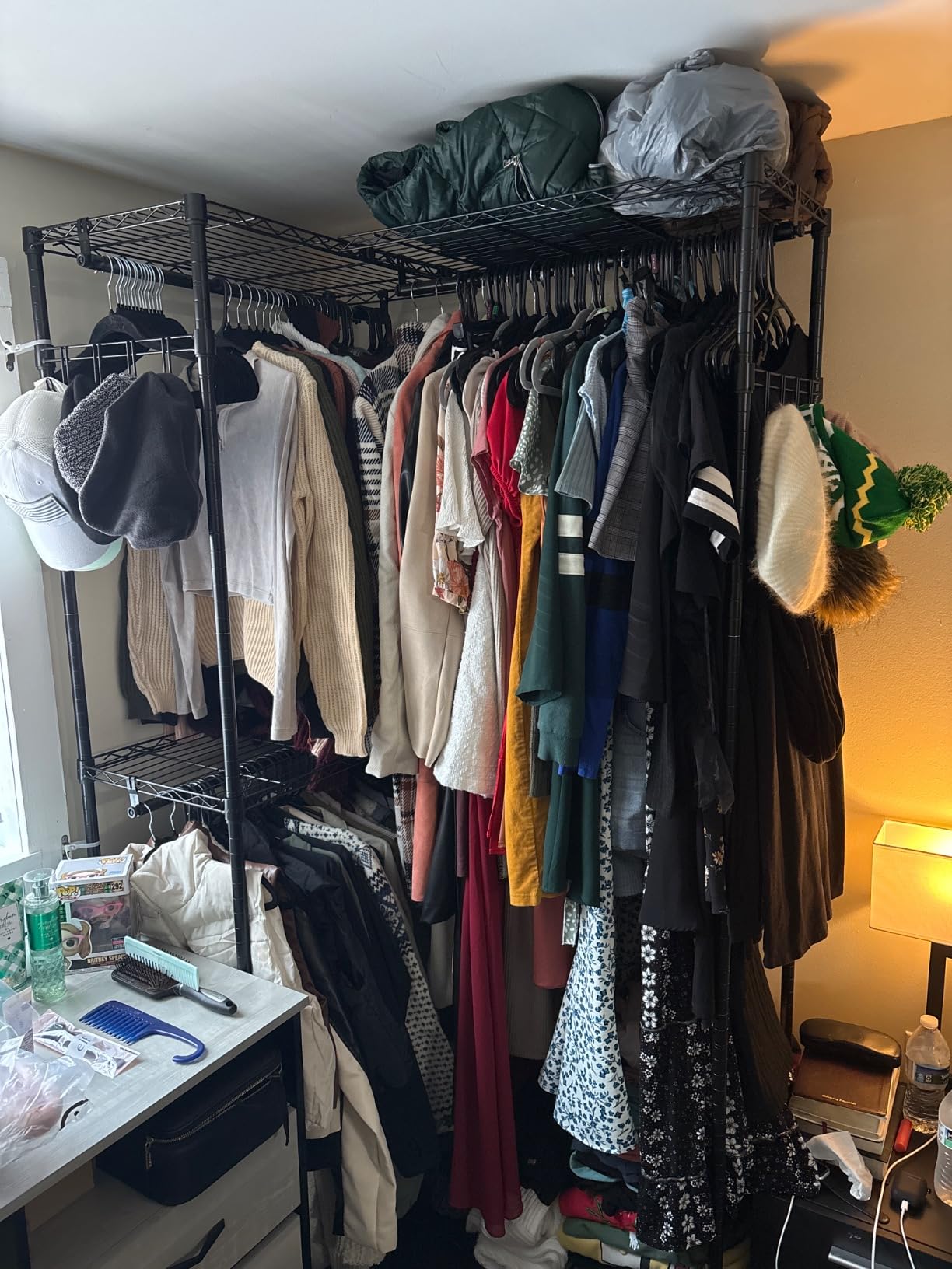 VIPEK L4 Clothing Rack for Hanging Clothes Heavy Duty Closet for Corner | L Shaped Closet System, Multiple Hanging Rods, Adjustable Wire Shelving/Side Hooks, Load 810lbs for Walk-in Closet, Black customer photo 1