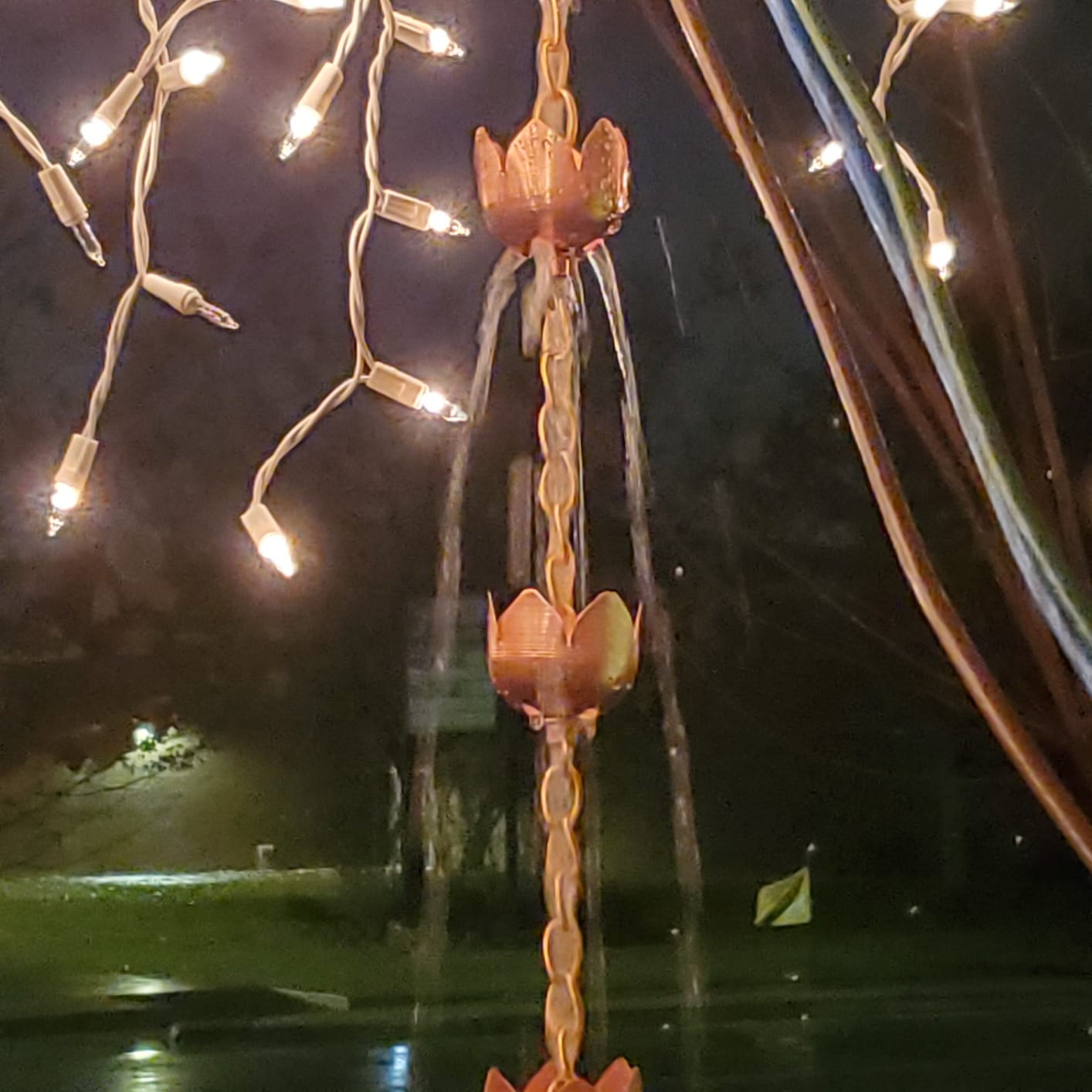Topadorn 8.7 FT Rain Chain for Gutters, Butterfly & Flower, Copper Finish | Decorative Metal Gutter Chain with Butterfly and Flower Accents, Rainwater Downspout Alternative for Garden and Patio customer photo 1