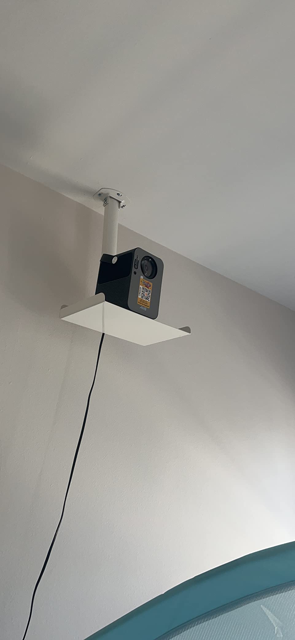 VIVO Universal Ceiling Extending Projector Tray Mount, Height Adjustable Projection, No Hole Installation, Hidden Cable Routing, White, MOUNT-VP08W customer photo 1