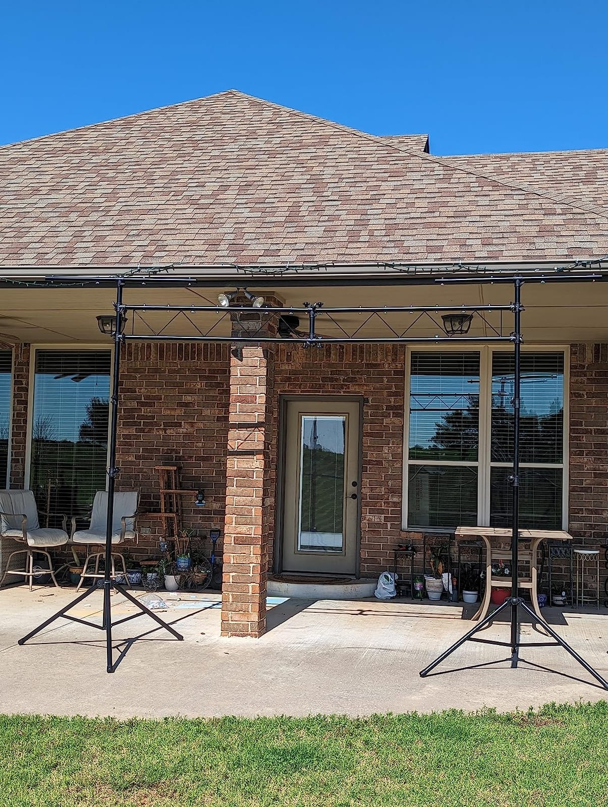 GEARit Lighting Truss System (x2) 12 Ft Tripod Stands With T-Bars (x2) 5 Ft Stage Trusses, 36 Mounting Points, Up to 200 Lbs Capacity customer photo 2