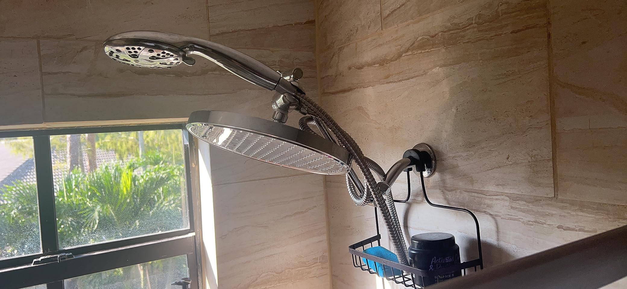 SparkPod 12 Inch Rectangle Rain Shower Head - Ceiling or Wall Mount Rainfall Shower Head - Large Coverage Showerhead - Brass Ball Joint with 360 Adjustment - 1-Min Install (Elegant Brushed Nickel) customer photo 1